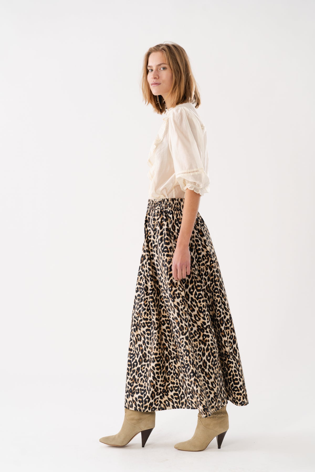 Lollys Laundry AkaneLL Maxi Nederdel Skirt Leopardprint