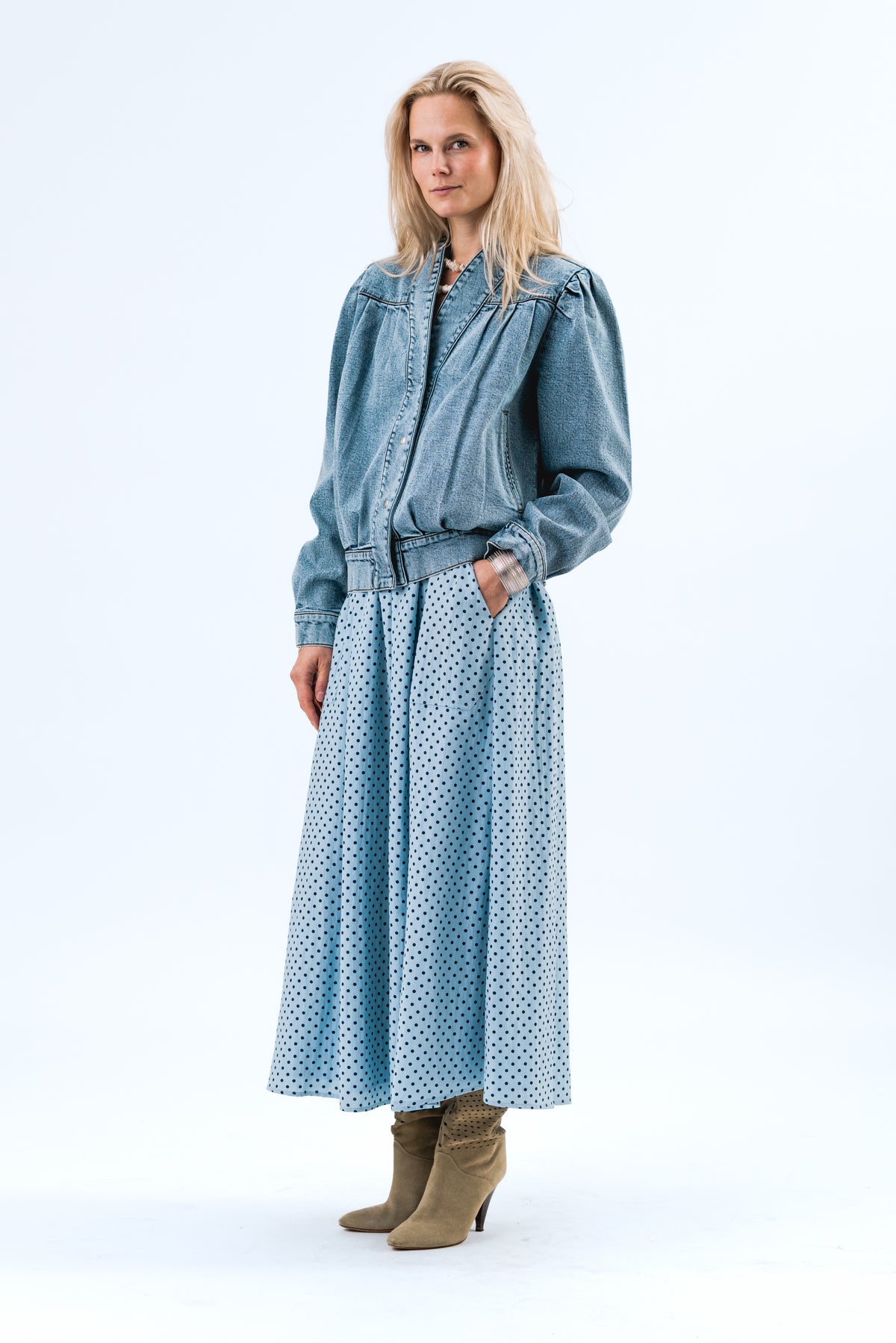 Lollys Laundry AkaneLL Maxi Nederdel Skirt Lyseblå