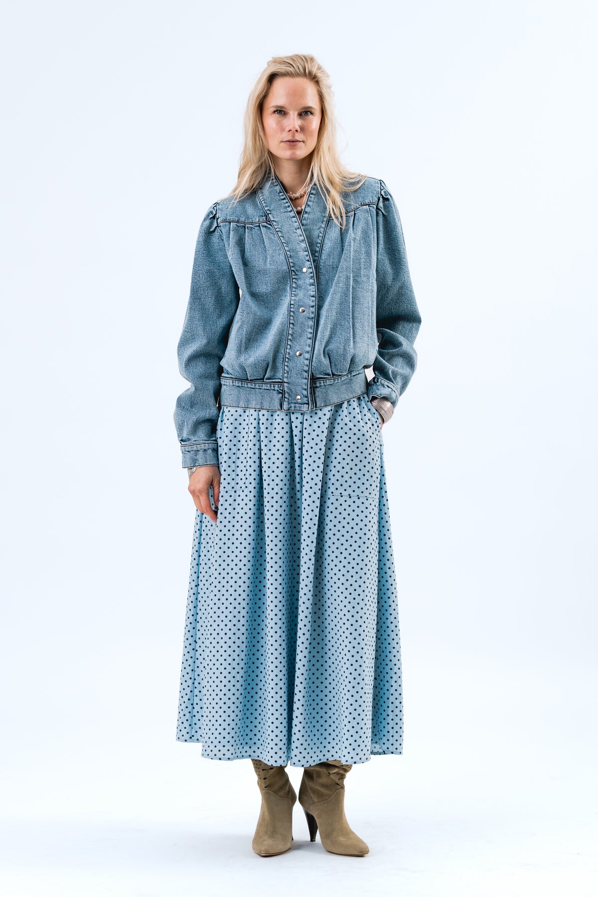 Lollys Laundry AkaneLL Maxi Nederdel Skirt Lyseblå