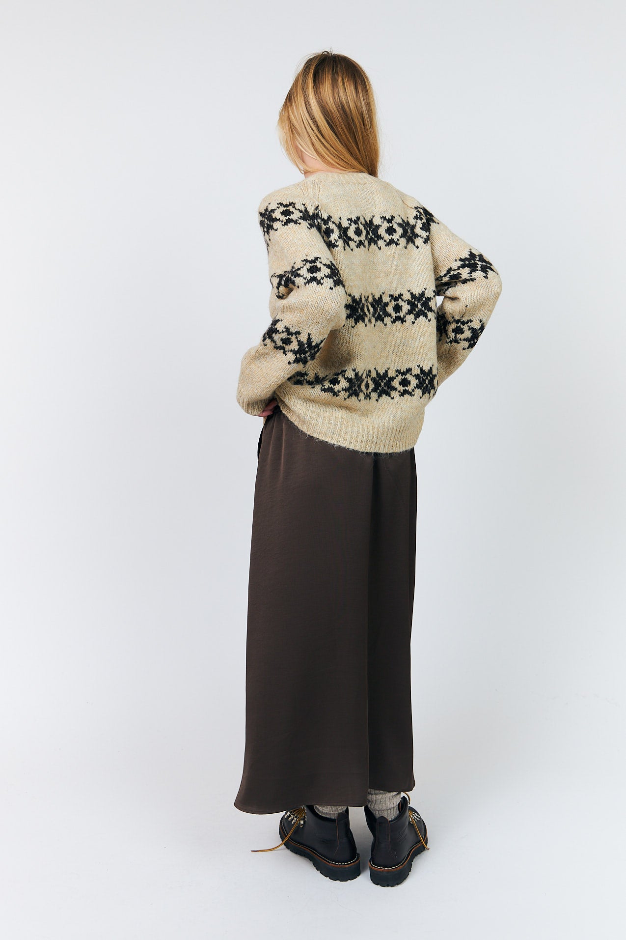 Lollys Laundry AkaneLL Midi Nederdel Skirt Mørkebrun