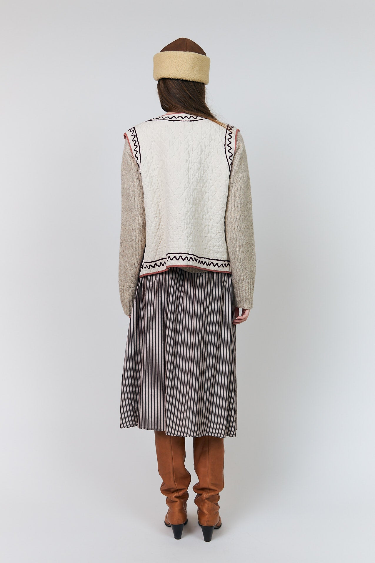 Lollys Laundry AkaneLL Midi Nederdel Skirt 08 Beige