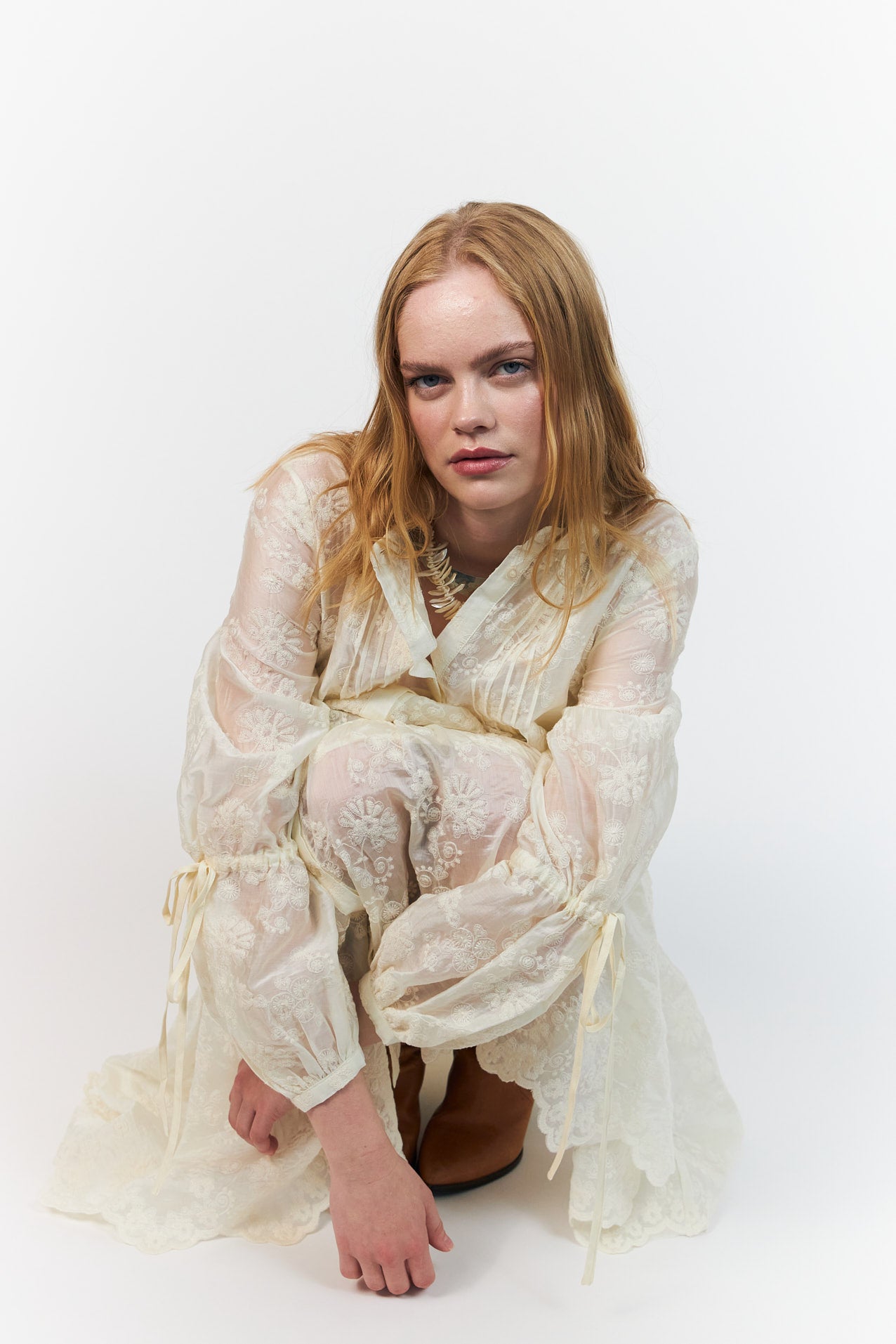 AlannaLL Midi Kjole - Creme