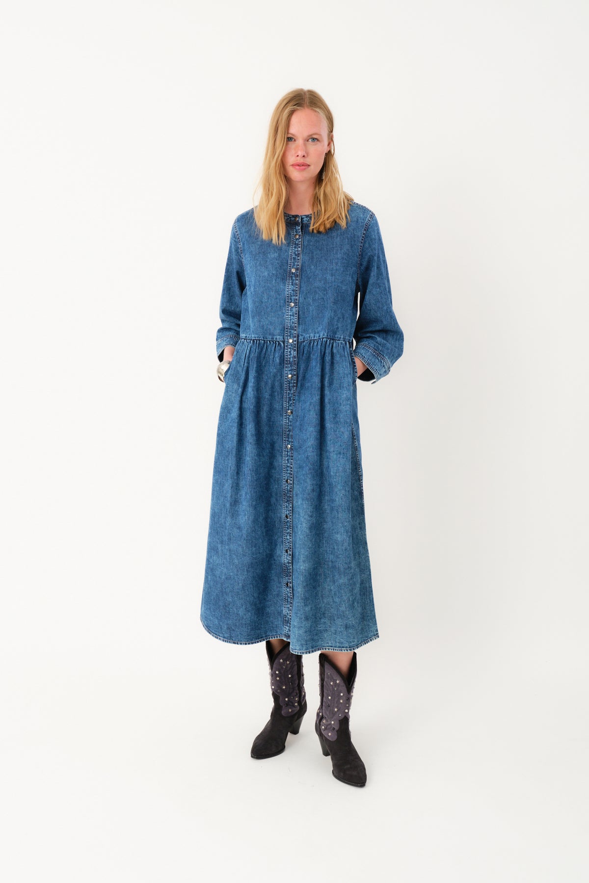 Lollys Laundry AliyaLL Maxi Kjole Dress Blå denim