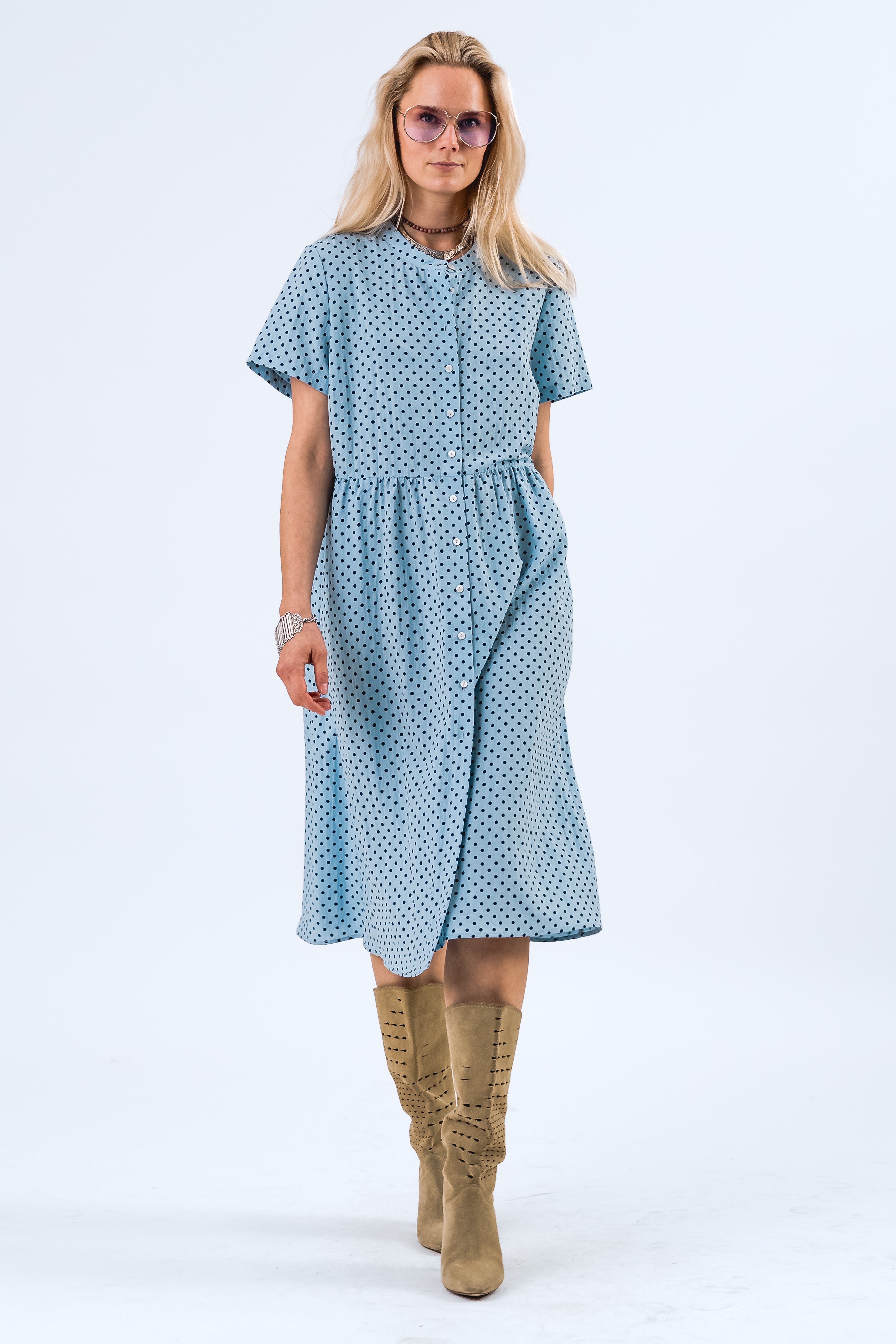 Lollys Laundry AliyaLL Midi Dress SS Dress 22 Light Blue