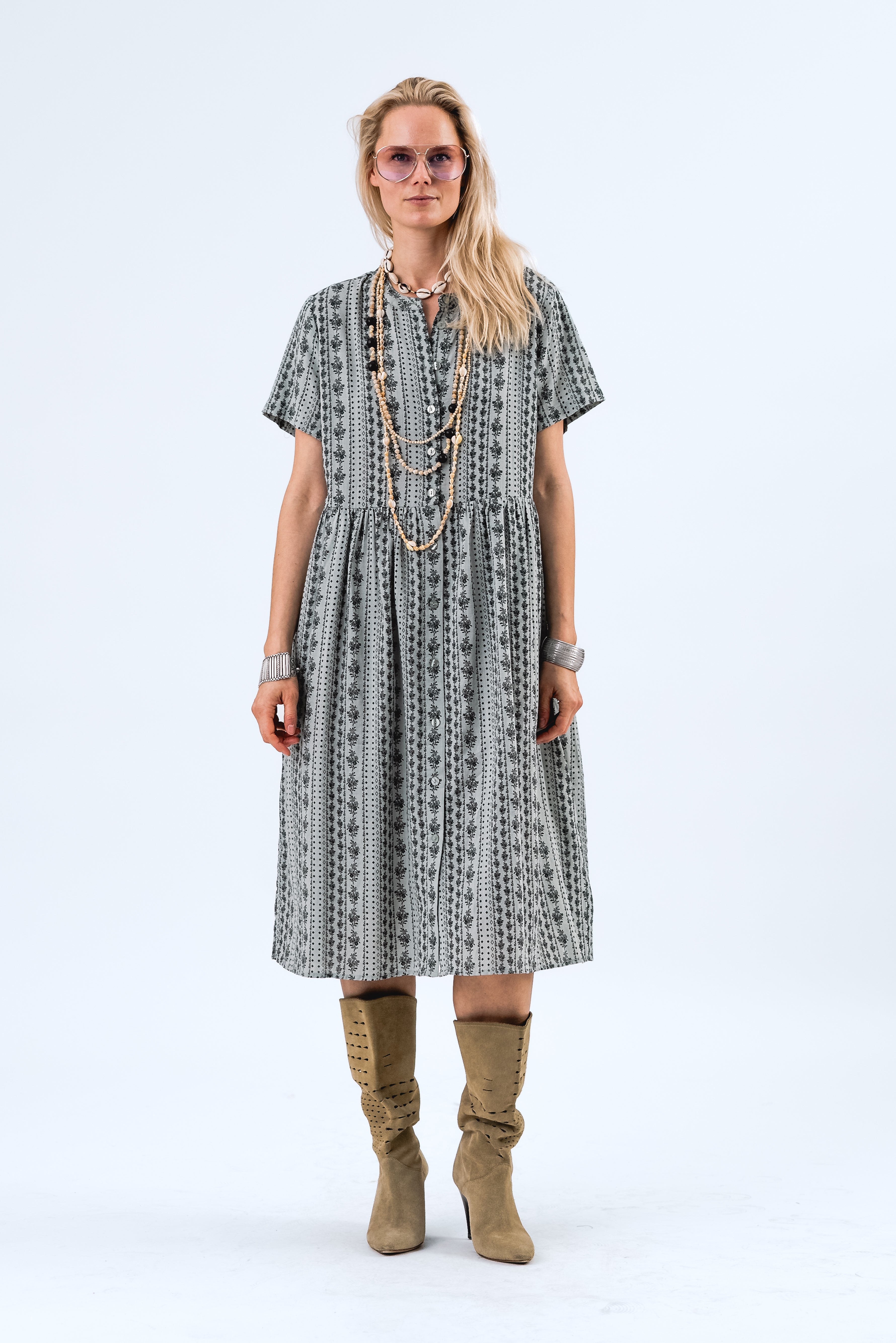 AliyaLL Midi Kjole - Dusty Green