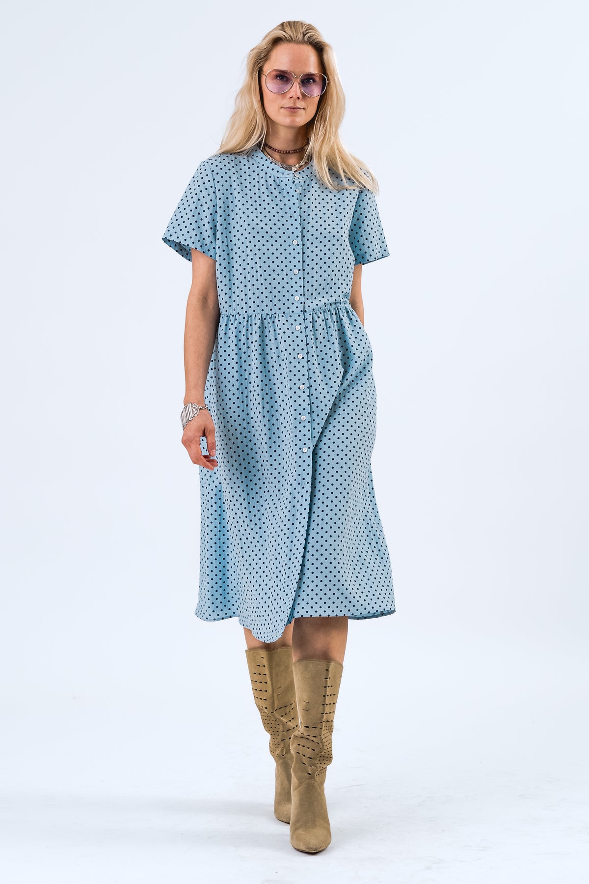 Lollys Laundry AliyaLL Midi Kjole Dress Lyseblå