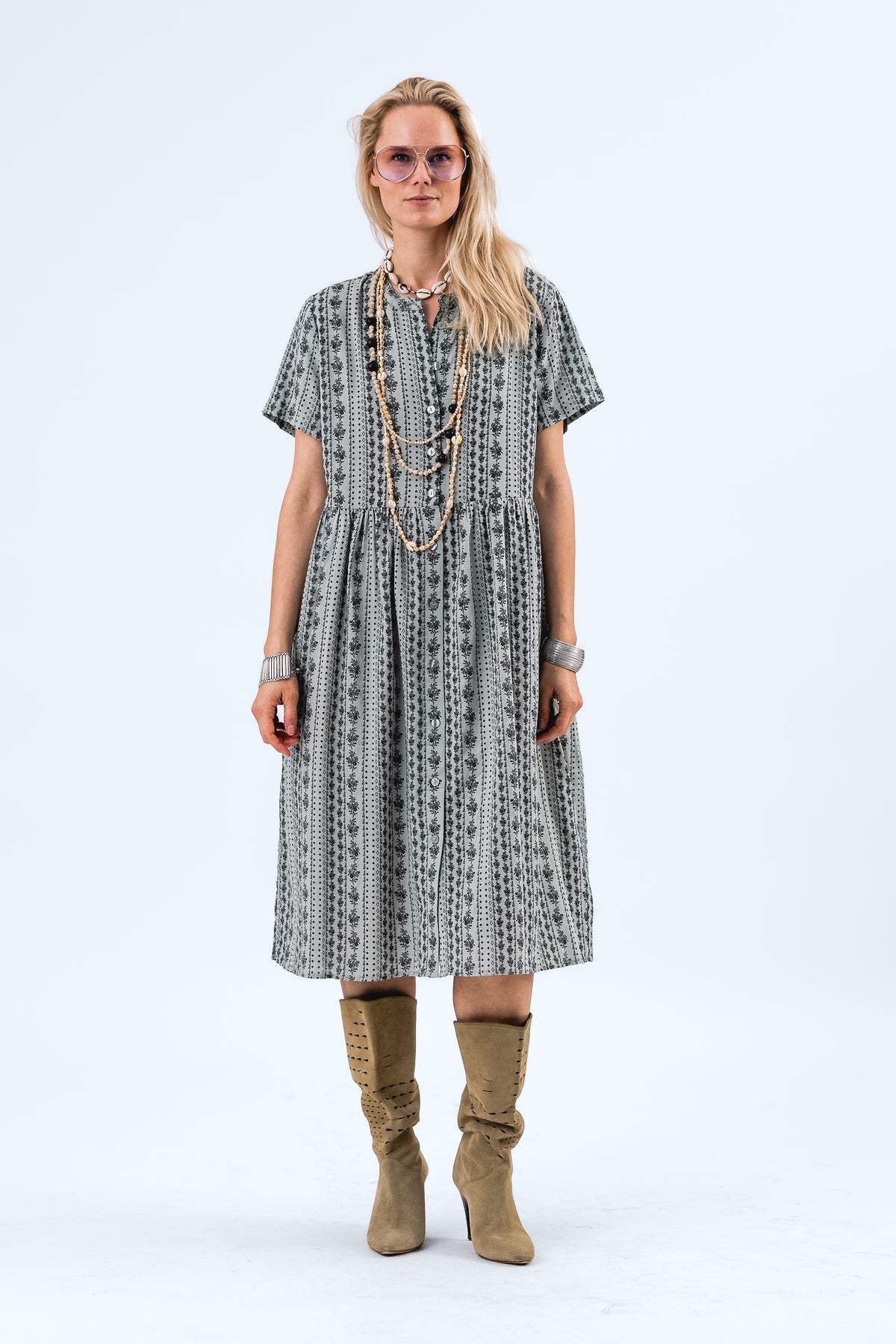 Lollys Laundry AliyaLL Midi Kjole Dress Støvet grøn