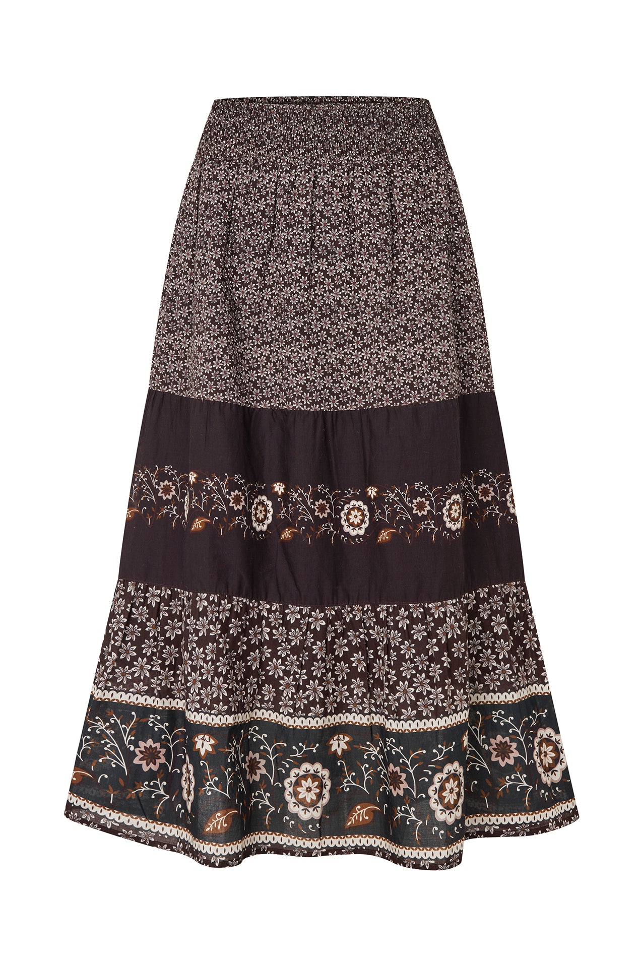 Lollys Laundry AmondLL Midi Nederdel Skirt Mørkebrun