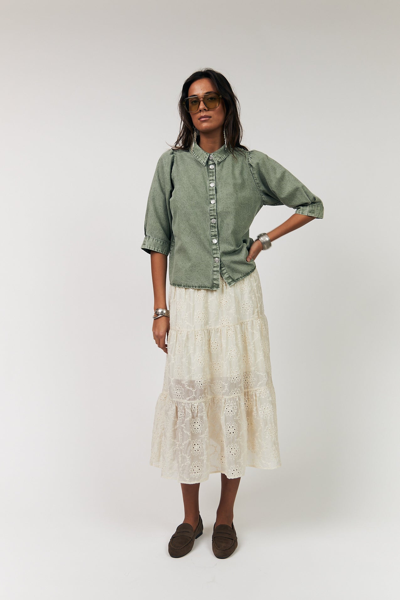 Lollys Laundry BonoLL Skjorte Shirt 49 49 Dusty Green