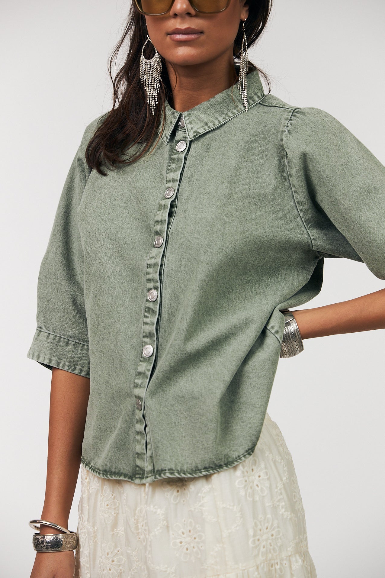 Lollys Laundry BonoLL Skjorte Shirt 49 49 Dusty Green