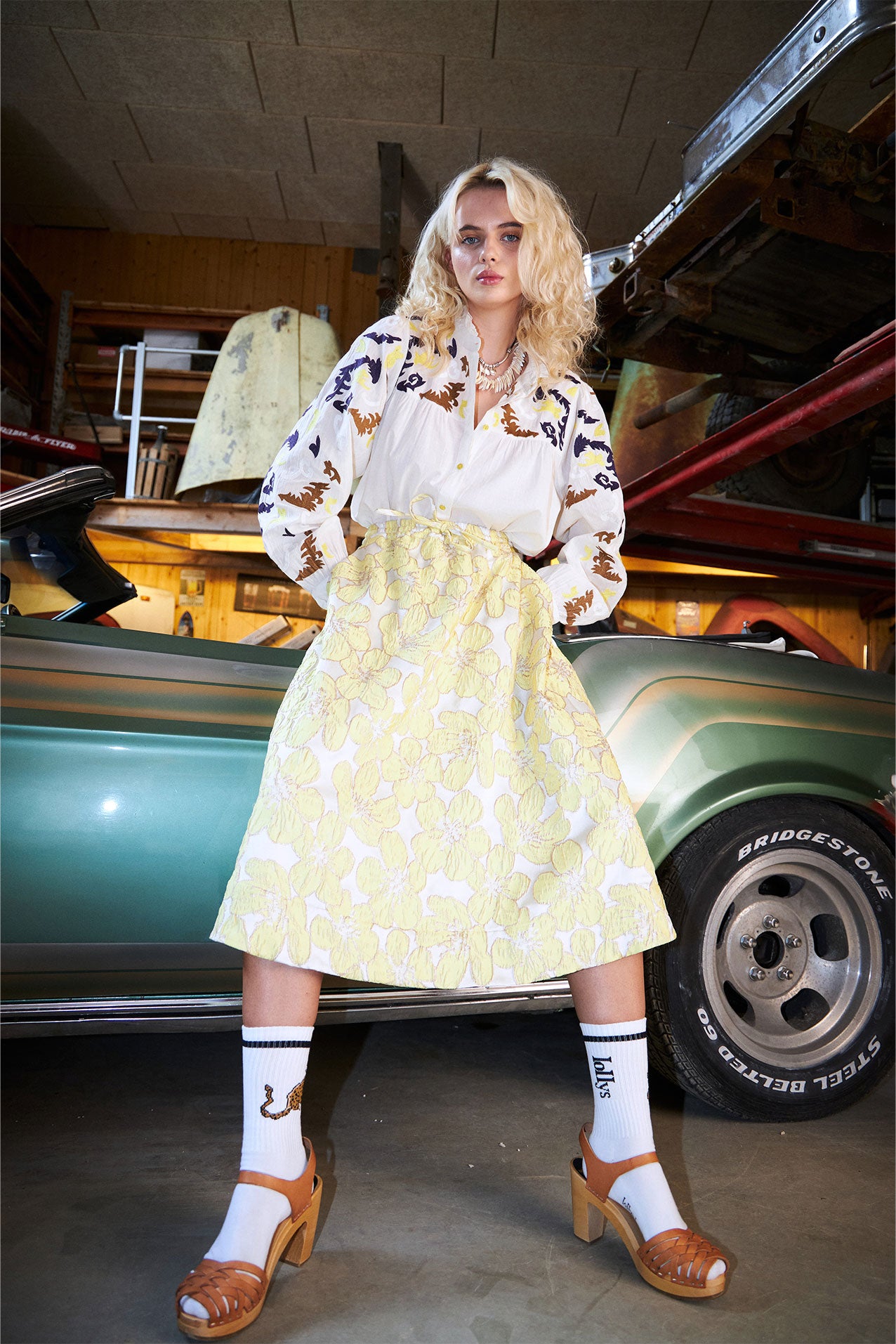 BristolLL Midi Nederdel - Light Yellow