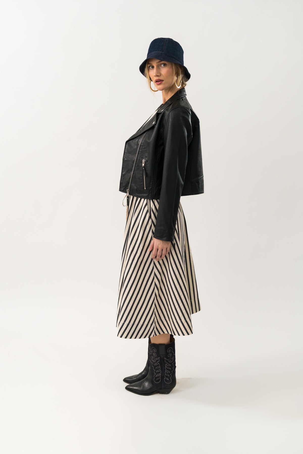 Lollys Laundry BristolLL Midi Nederdel Skirt Striber
