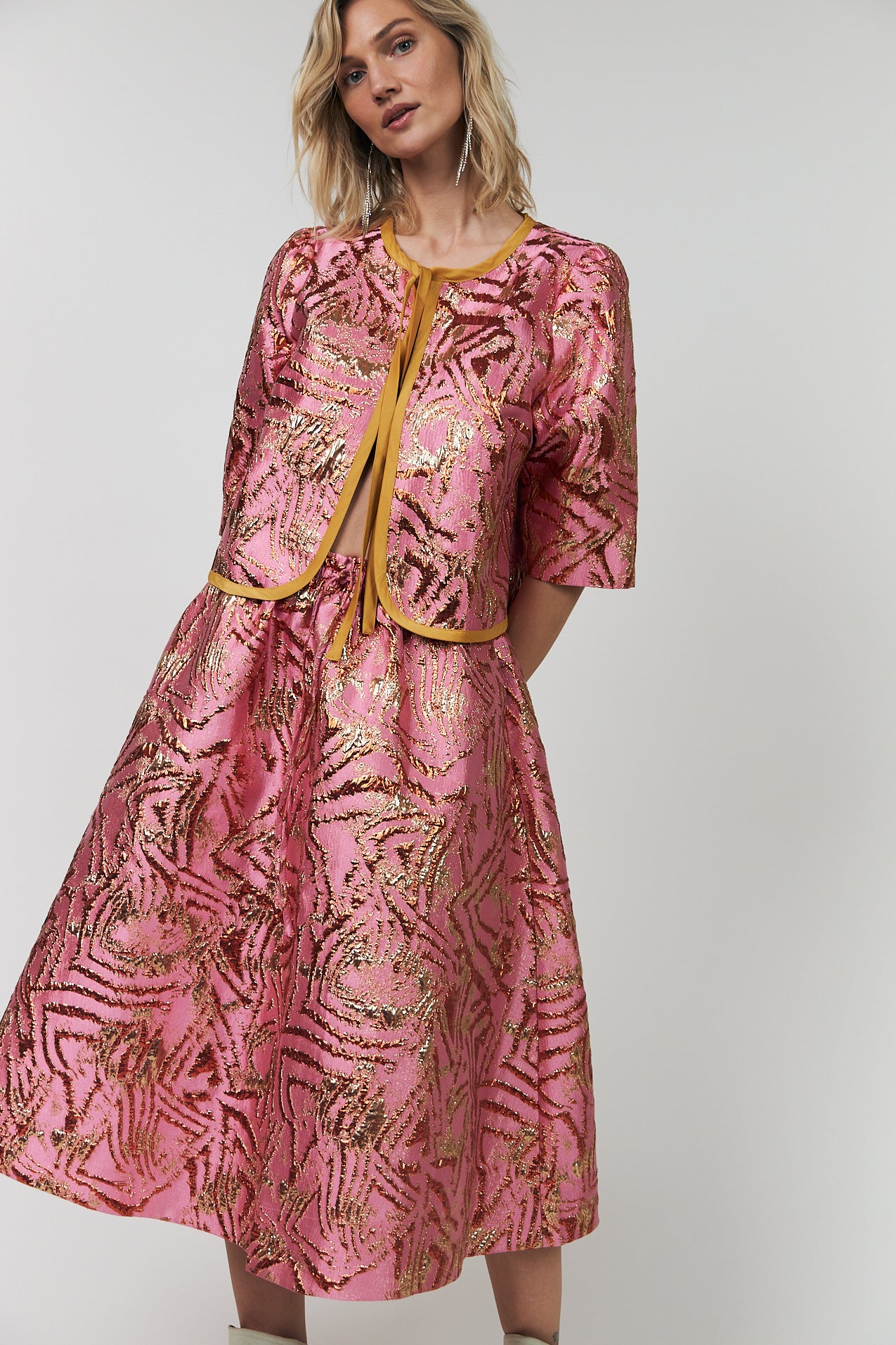Lollys Laundry BristolLL Midi Nederdel Skirt Pink