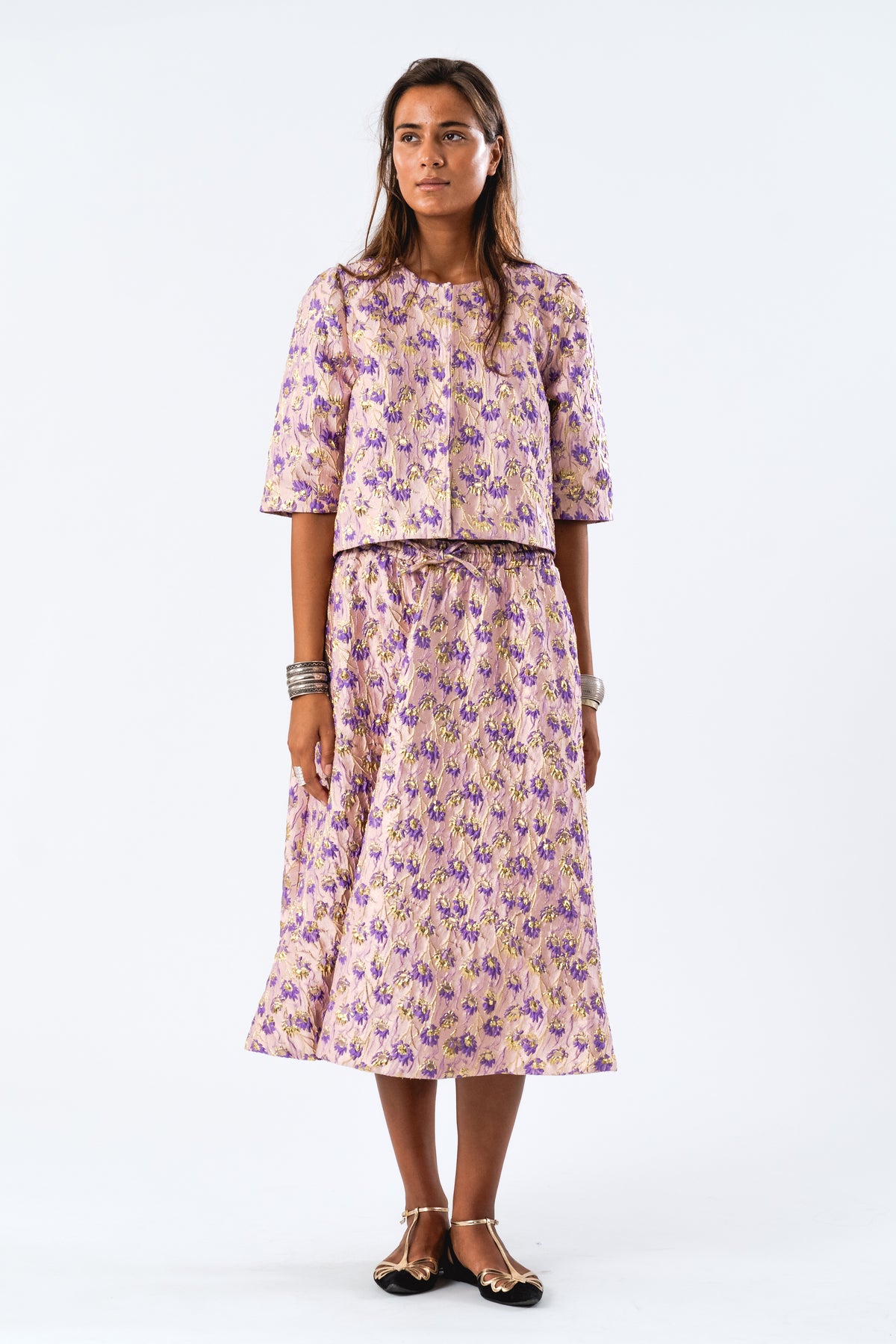 Lollys Laundry BristolLL Midi Skirt Skirt Støvet rosa