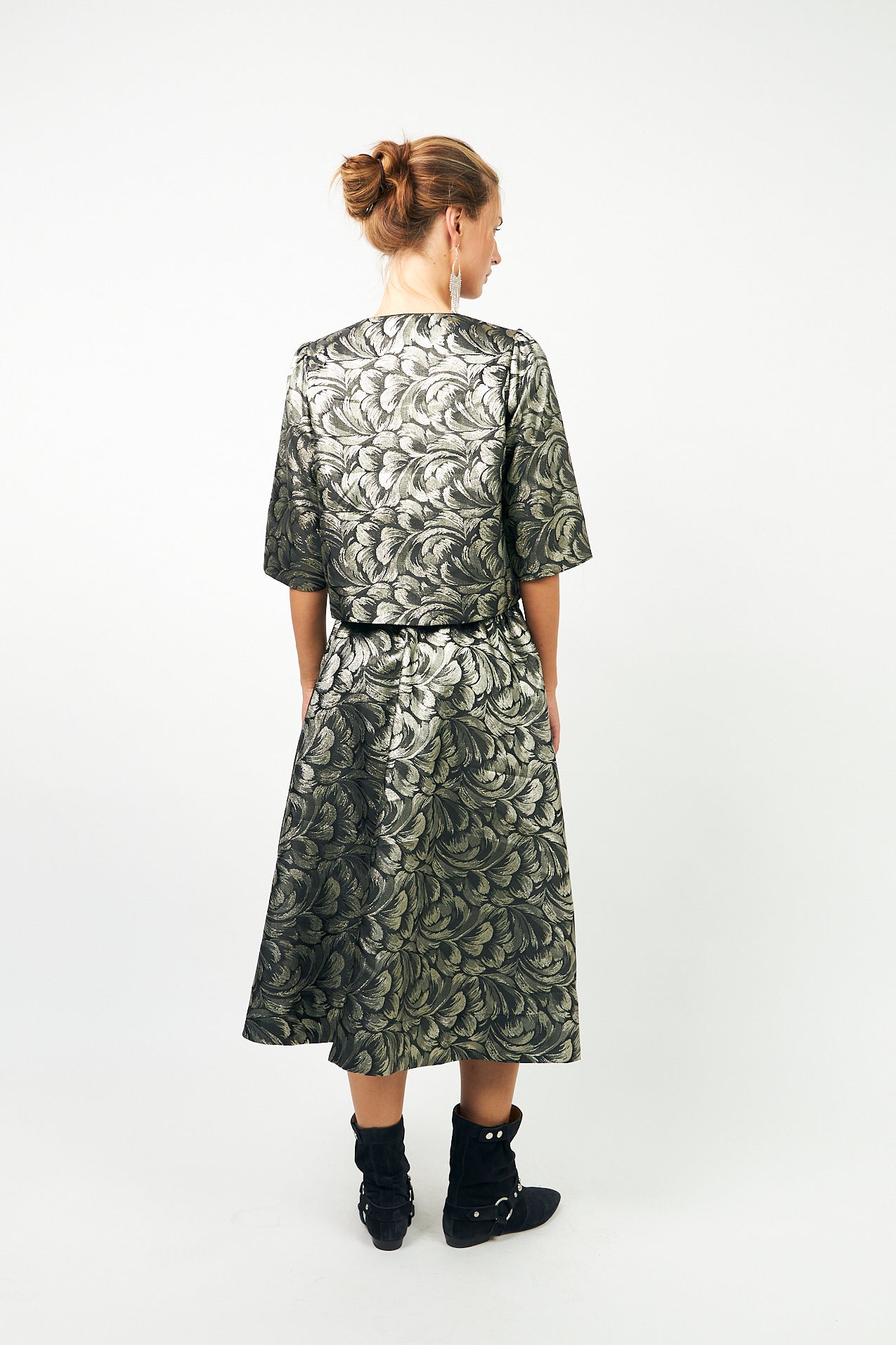 Lollys Laundry CatalinaLL Midi Nederdel Skirt 61 Silver
