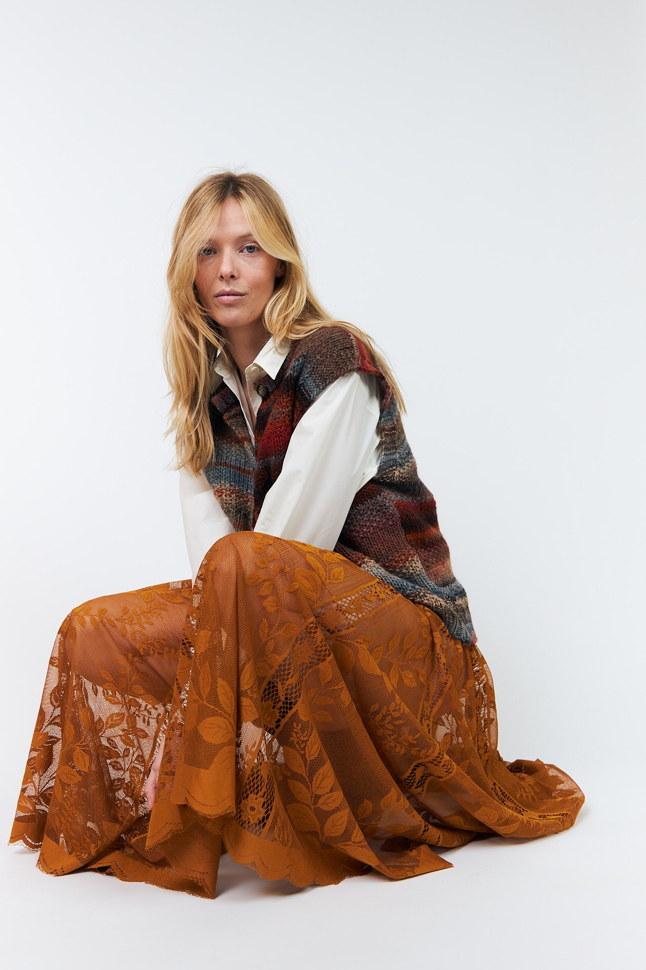 Lollys Laundry CollinL Maxi Nederdel Skirt Rustbrun