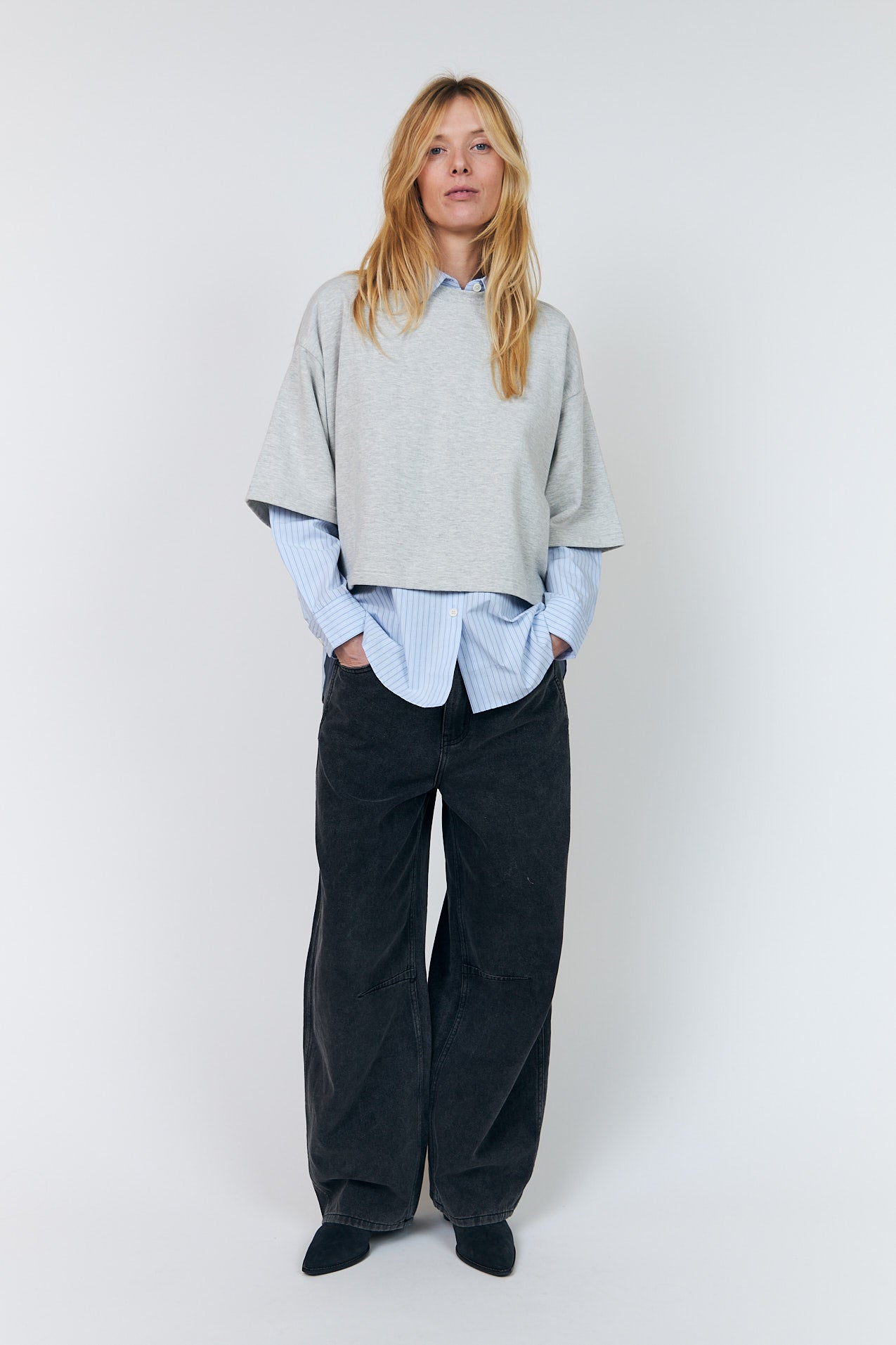 Lollys Laundry DanLL Boxy Sweatshirt Sweatshirt Lysegrå Melange