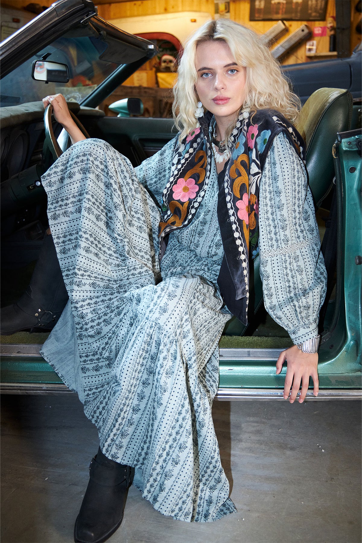 Lollys Laundry DiamondLL Maxi Nederdel Skirt Støvet grøn