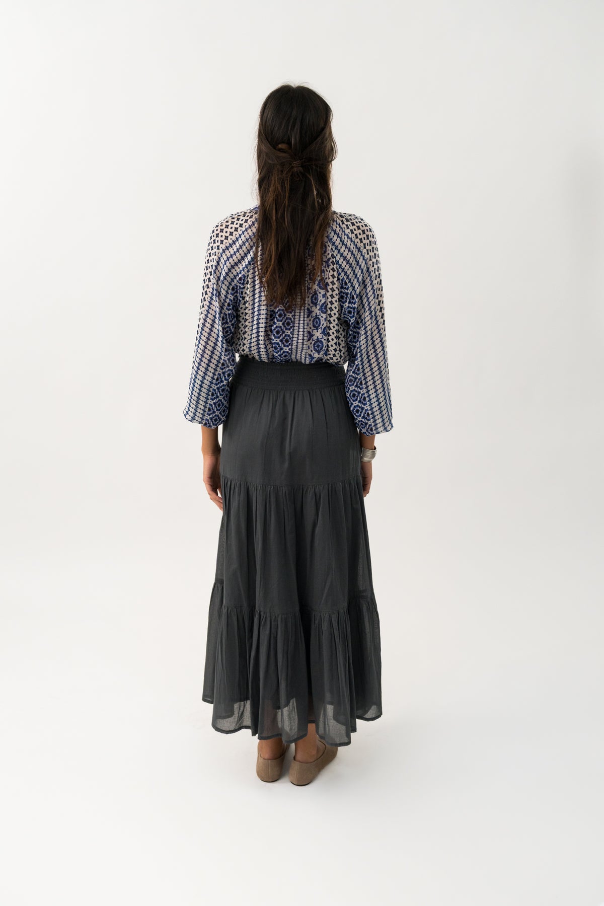 Lollys Laundry DiamondLL Maxi Nederdel Skirt Vasket sort