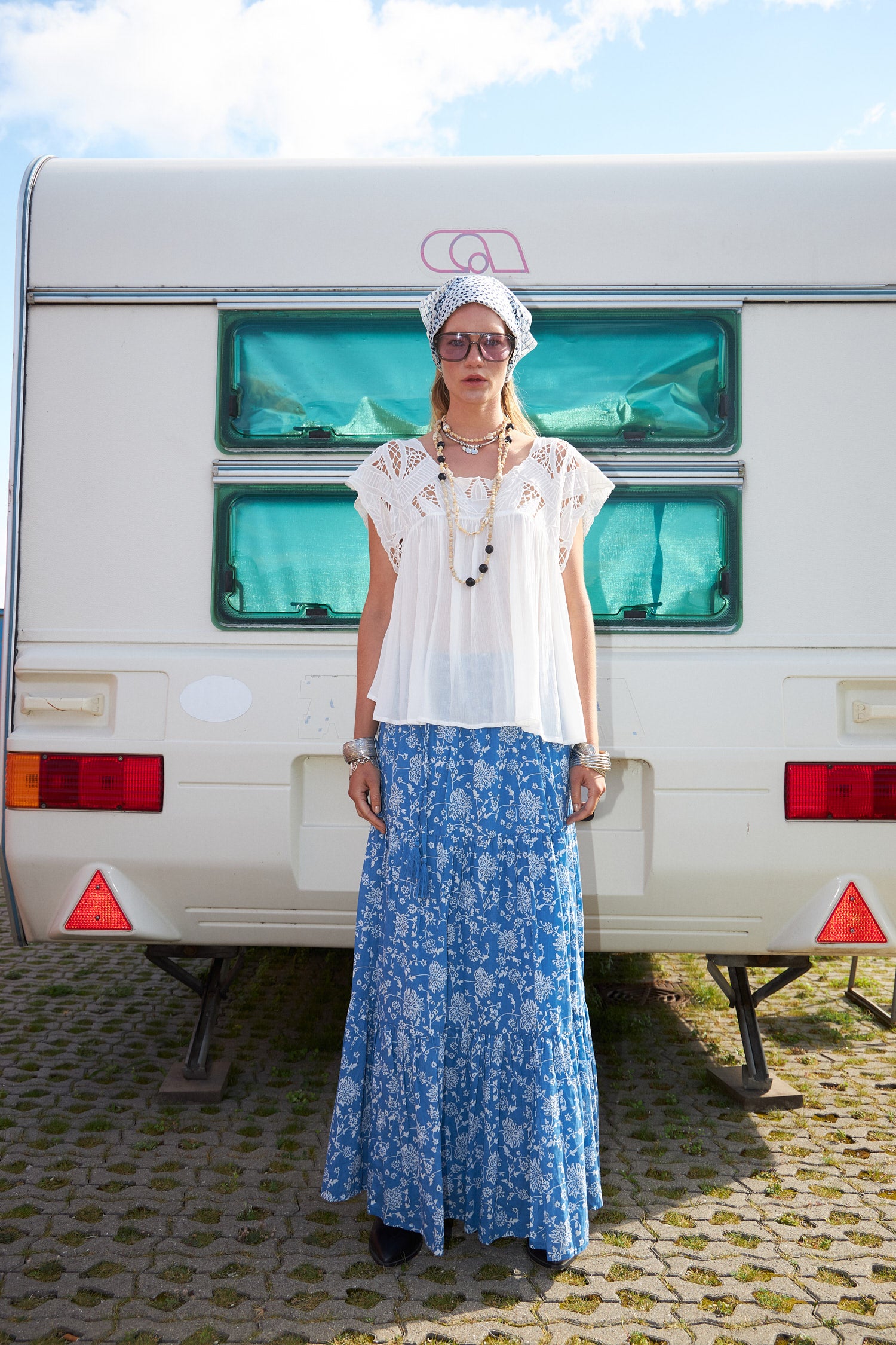 DiamondLL Maxi Nederdel - Blue