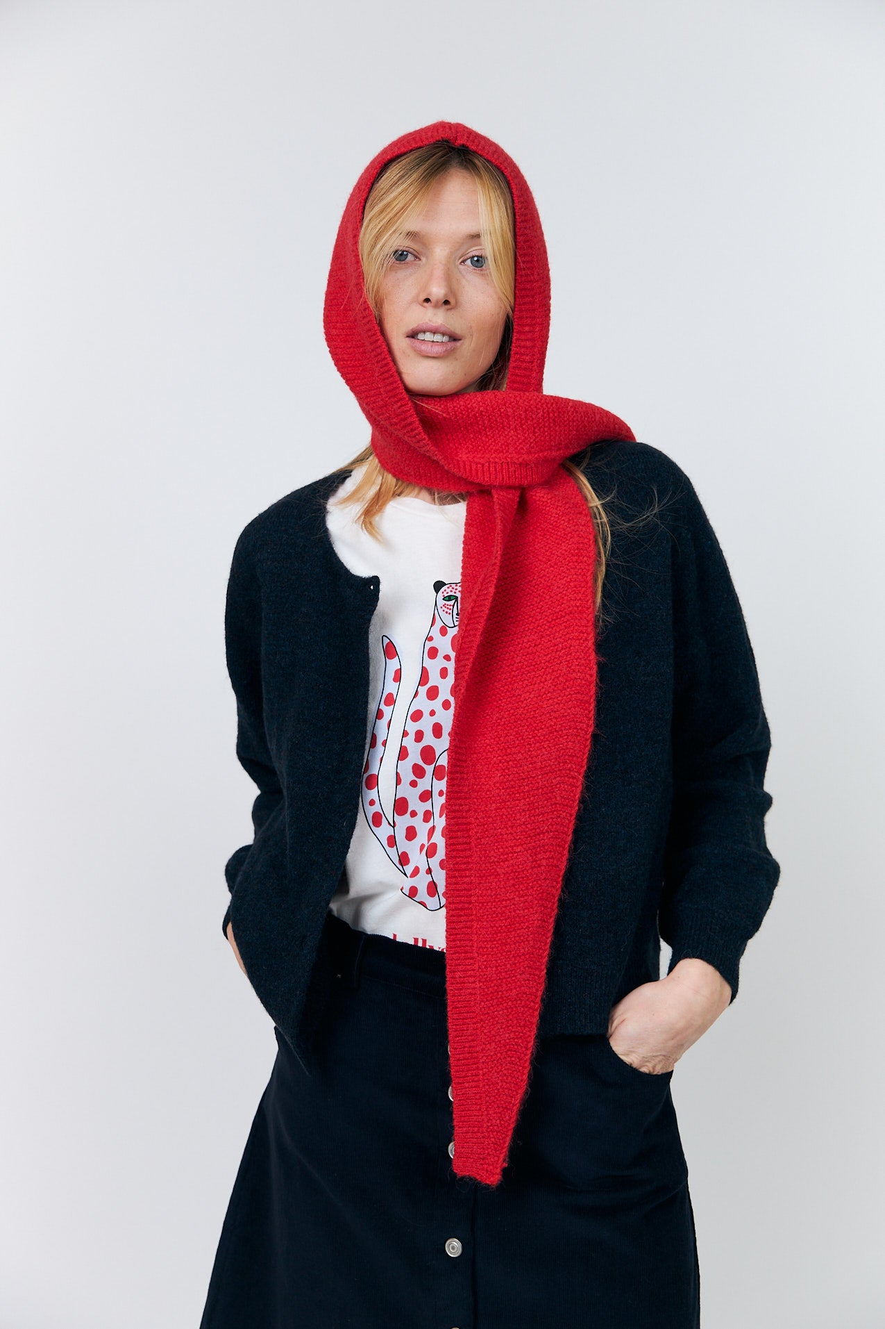 Lollys Laundry EliseLL Strik Hood Hat Rød