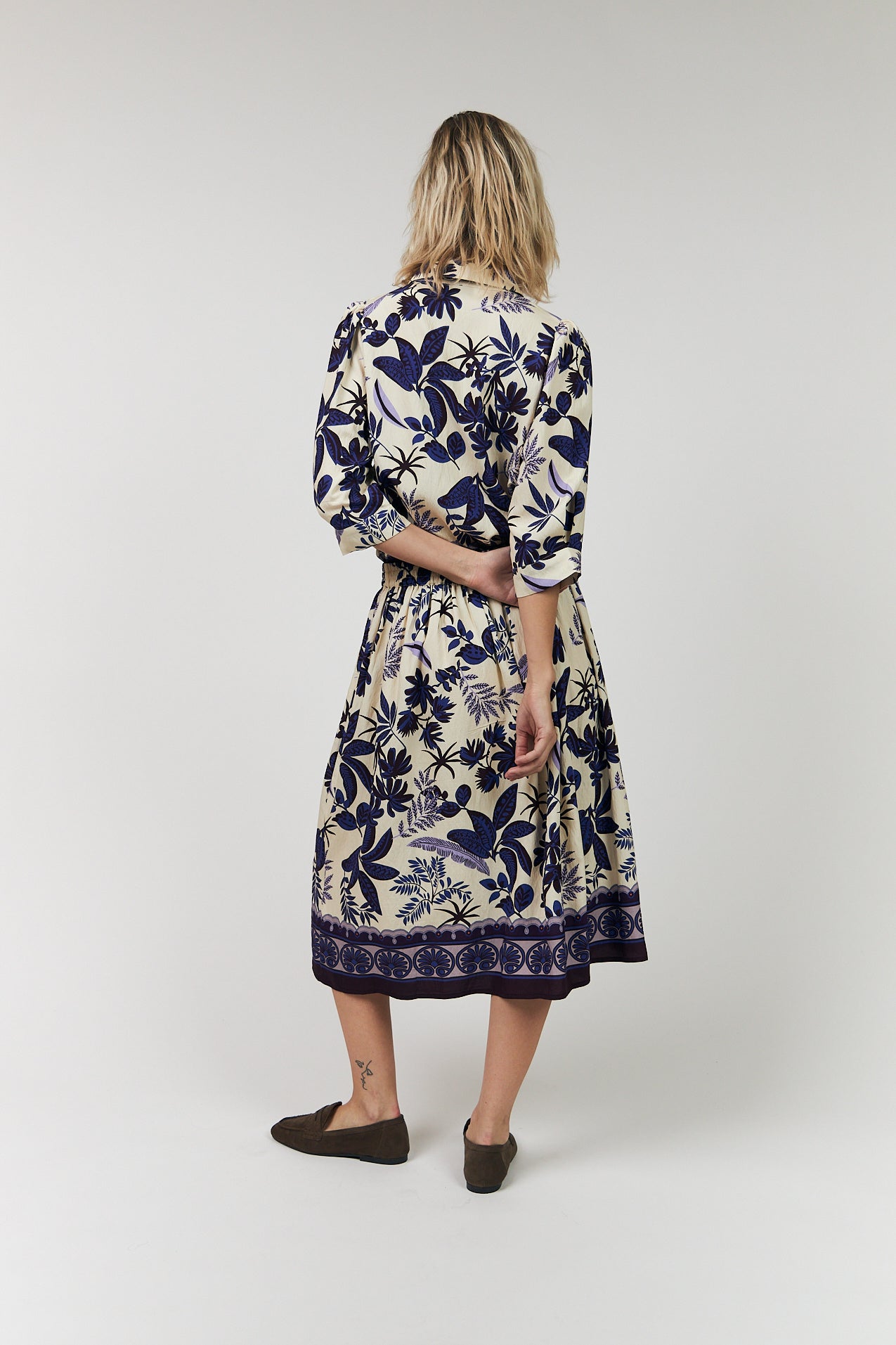 EllaLL Midi Nederdel - Flower Print