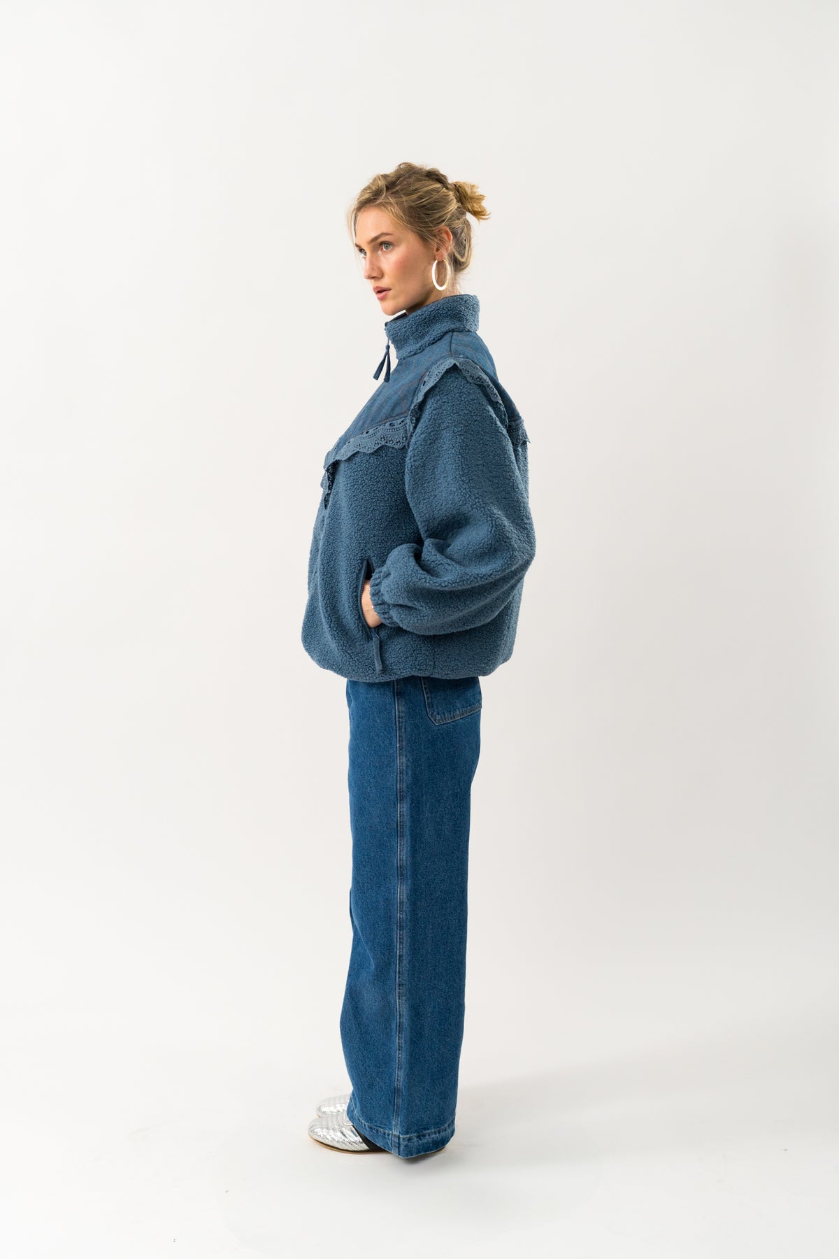 Lollys Laundry FalLL Teddyjakke Outerwear Dæmpet blå