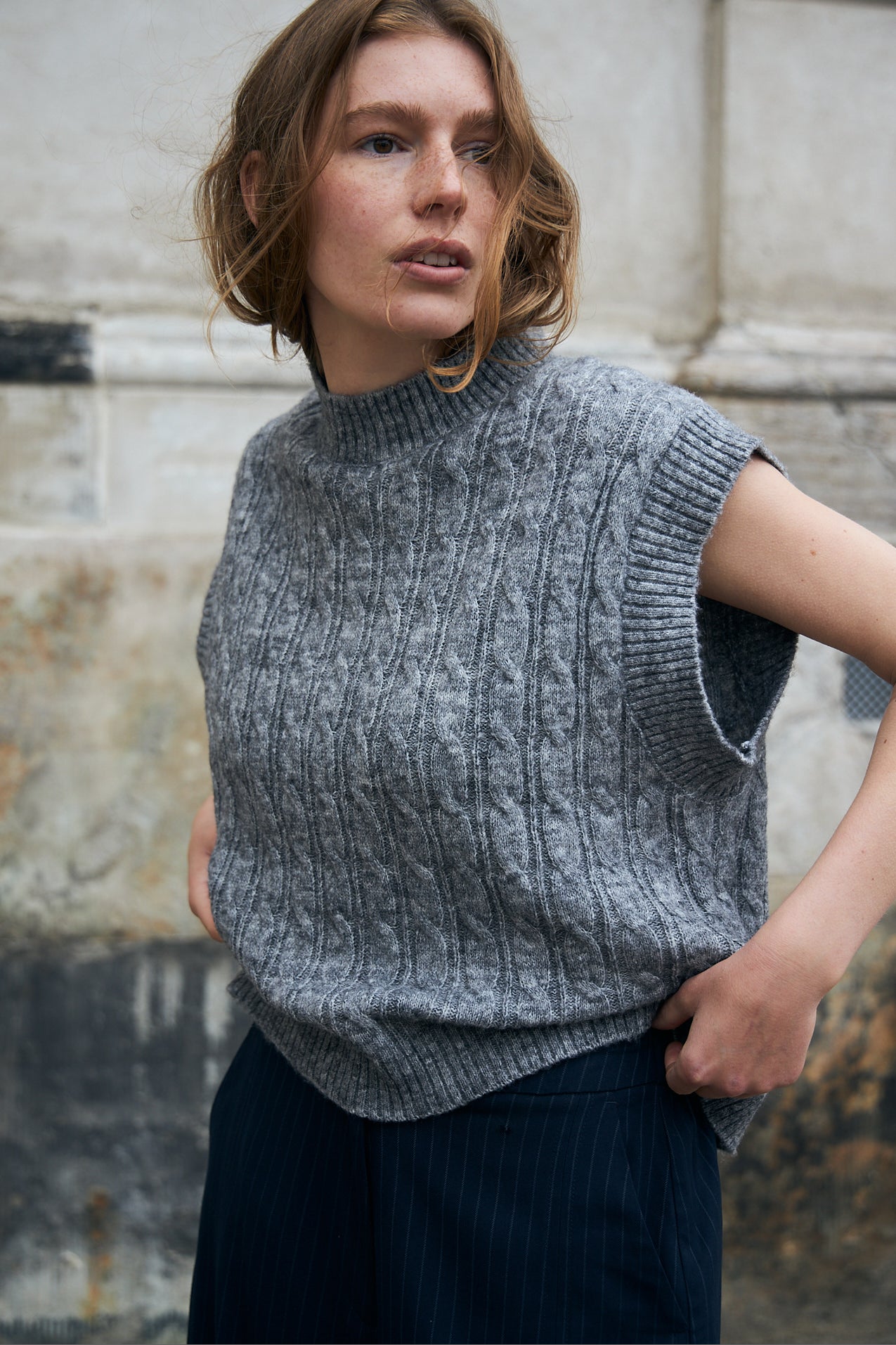 Lollys Laundry FinnLL Knit Vest Vest Grå Melange