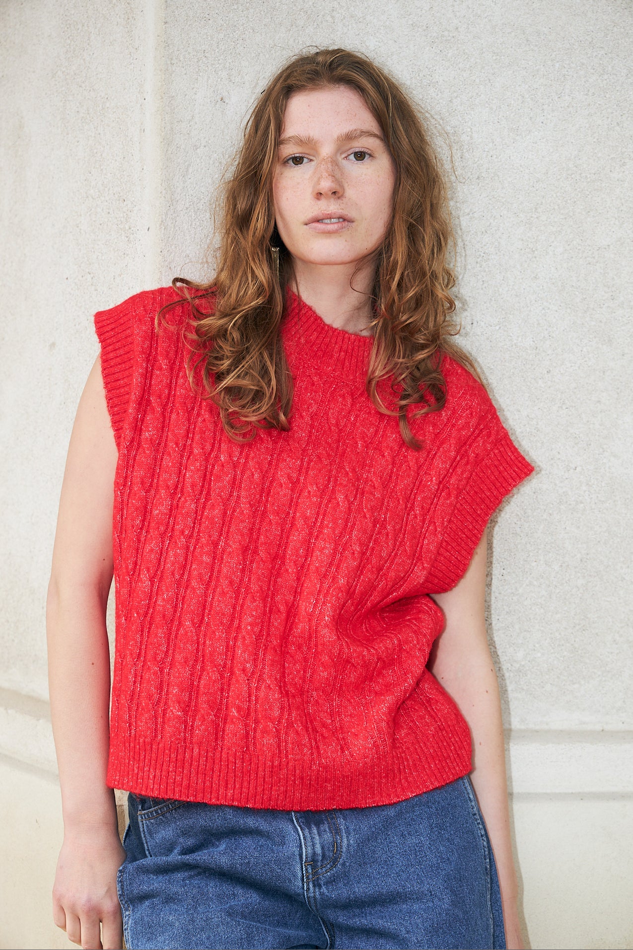 Lollys Laundry FinnLL Knit Vest Vest Rød