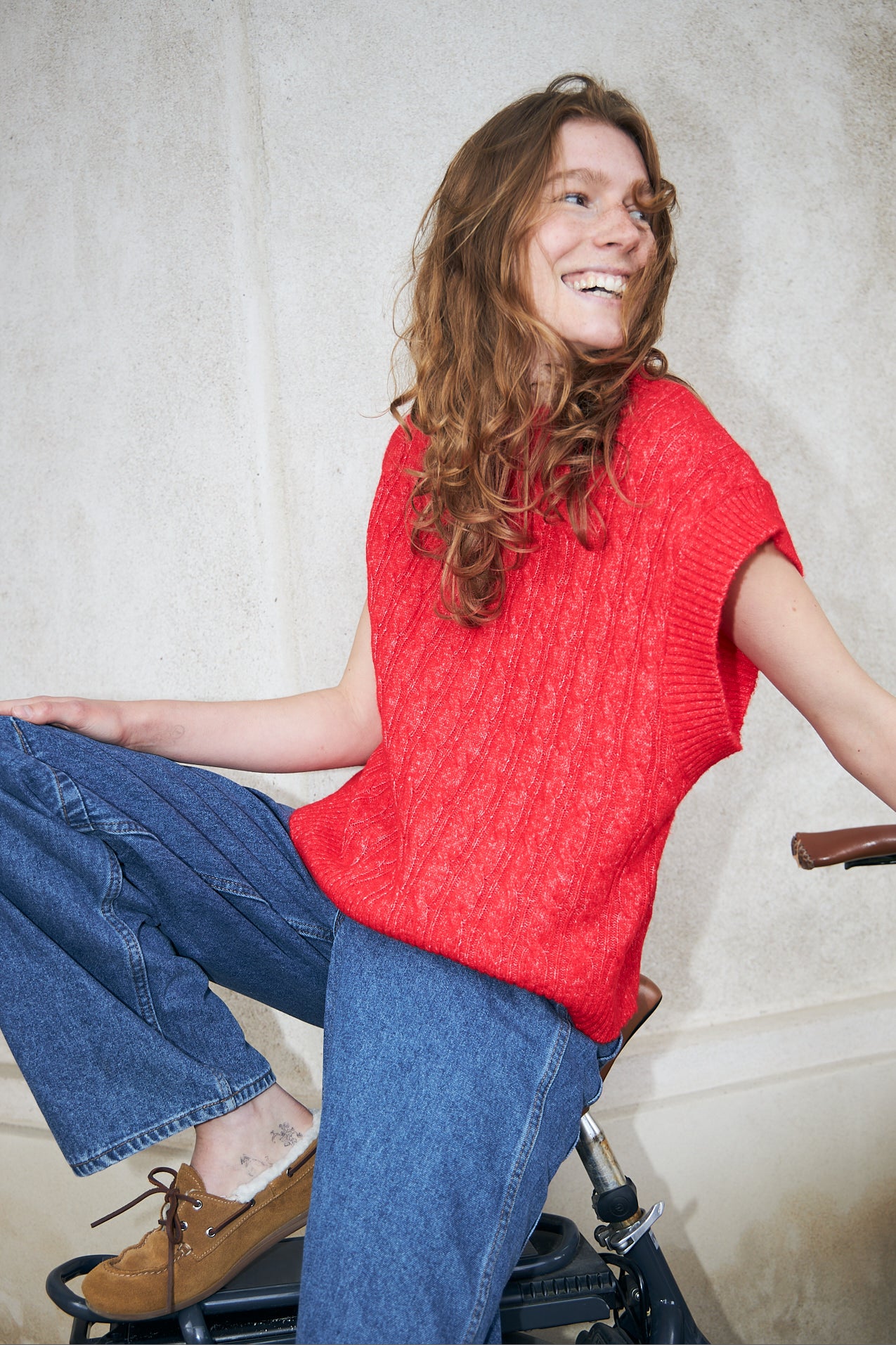Lollys Laundry FinnLL Knit Vest Vest Rød
