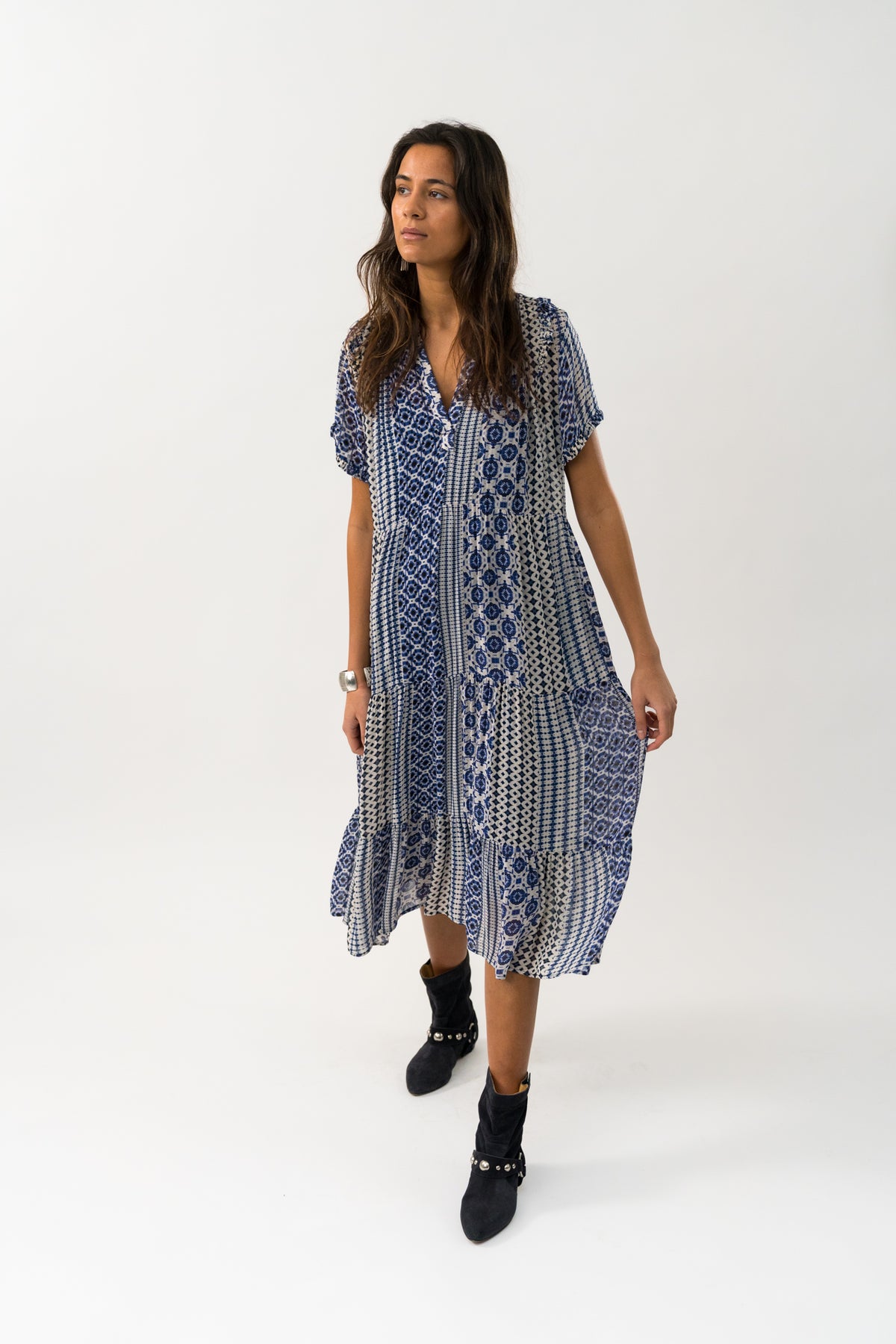 FreddyLL Midi Dress SS - Blå