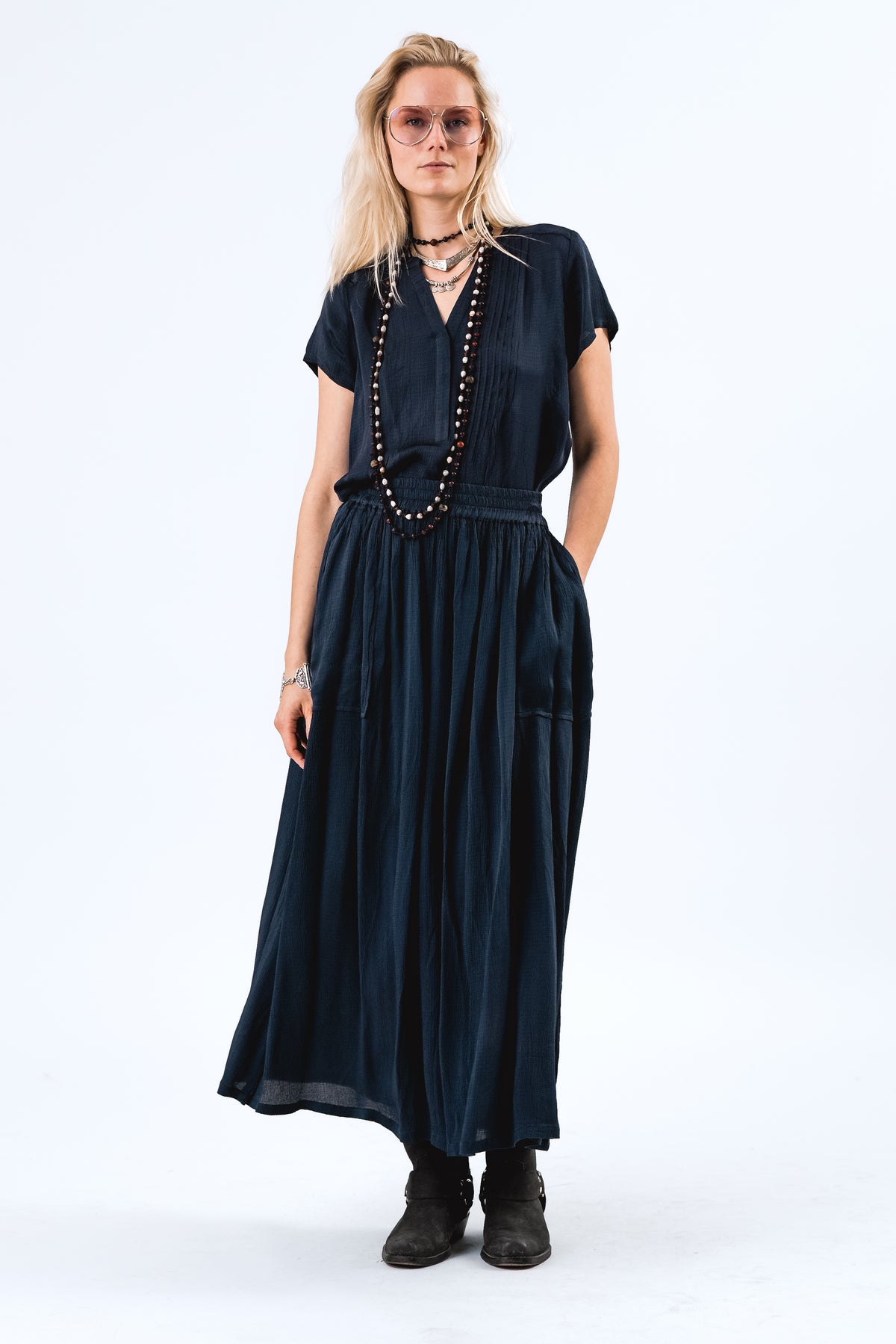 Lollys Laundry HeatherLL Bluse Blouse Mørkeblå