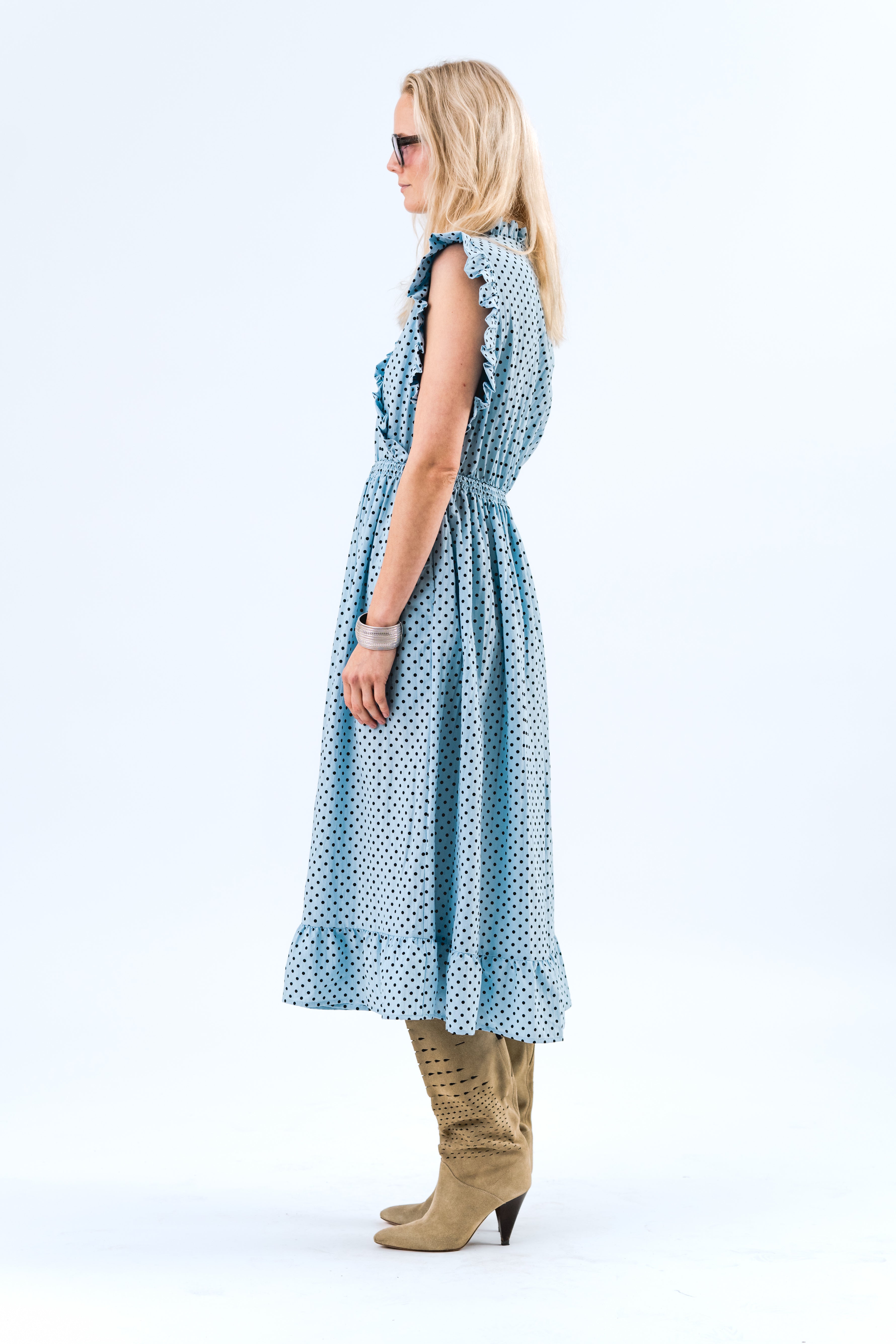 Lollys Laundry IdinaLL Midi Kjole Dress 22 Light Blue