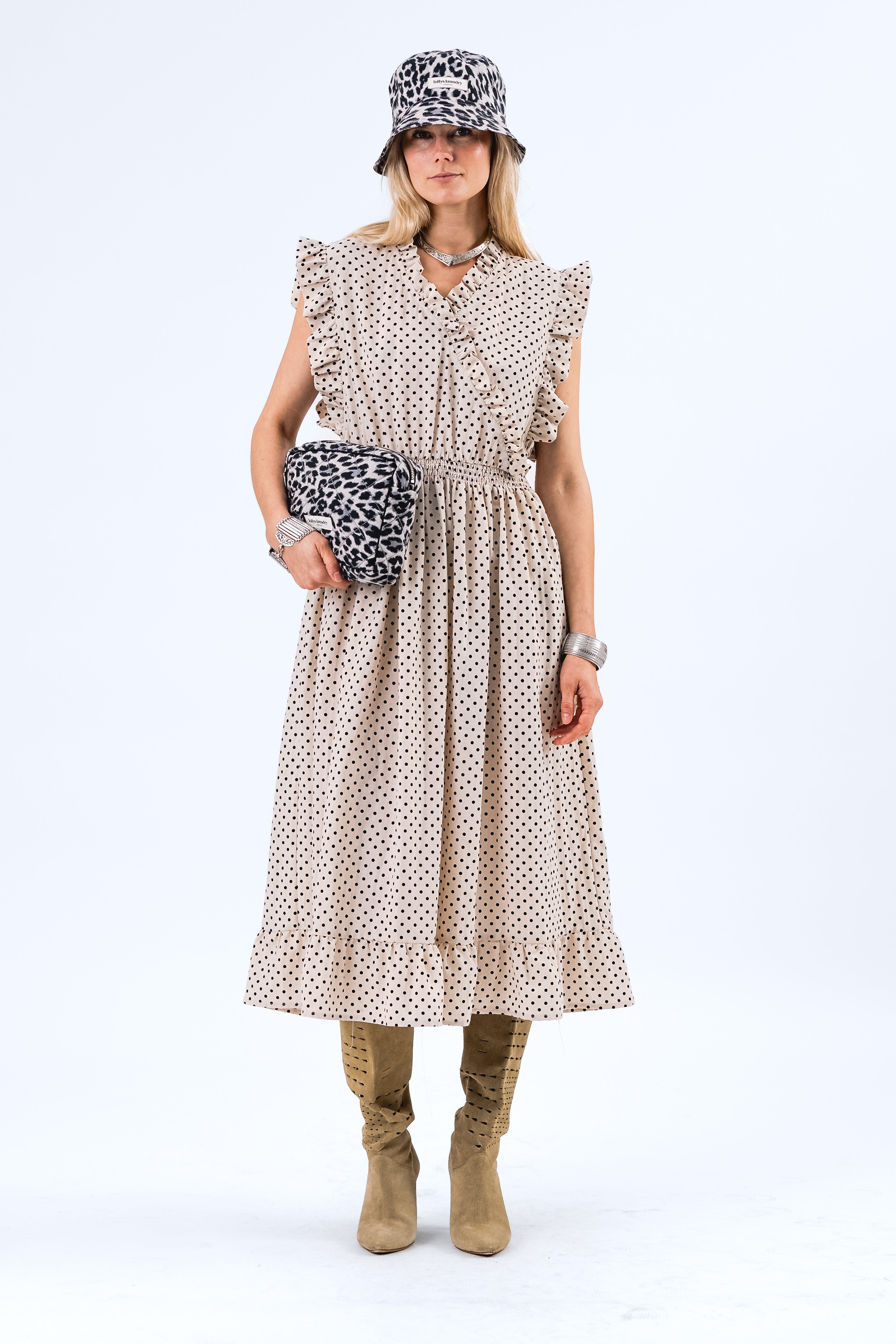 Lollys Laundry IdinaLL Midi Kjole Dress 02 Creme