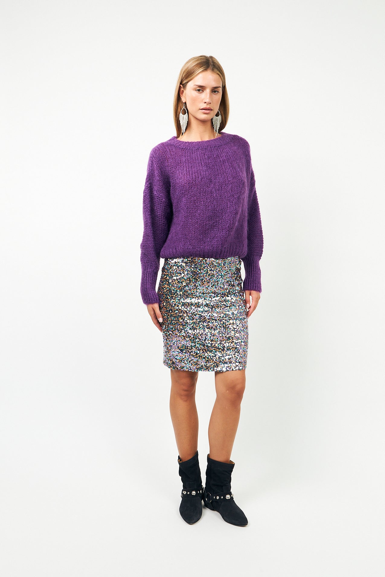 Lollys Laundry IsoldeLL Striktrøje Jumper 50 Dark Lavender