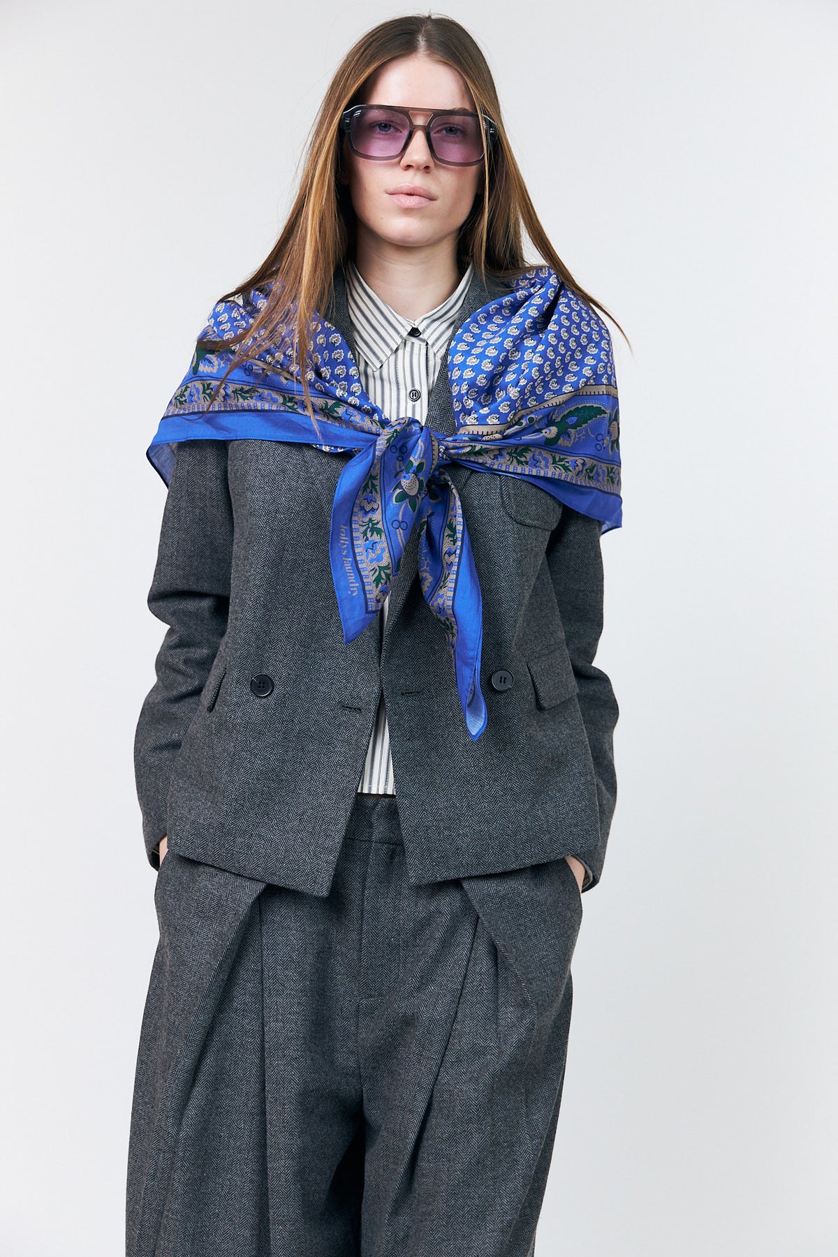 Lollys Laundry JennaLL Tørklæde stor Scarf Blå