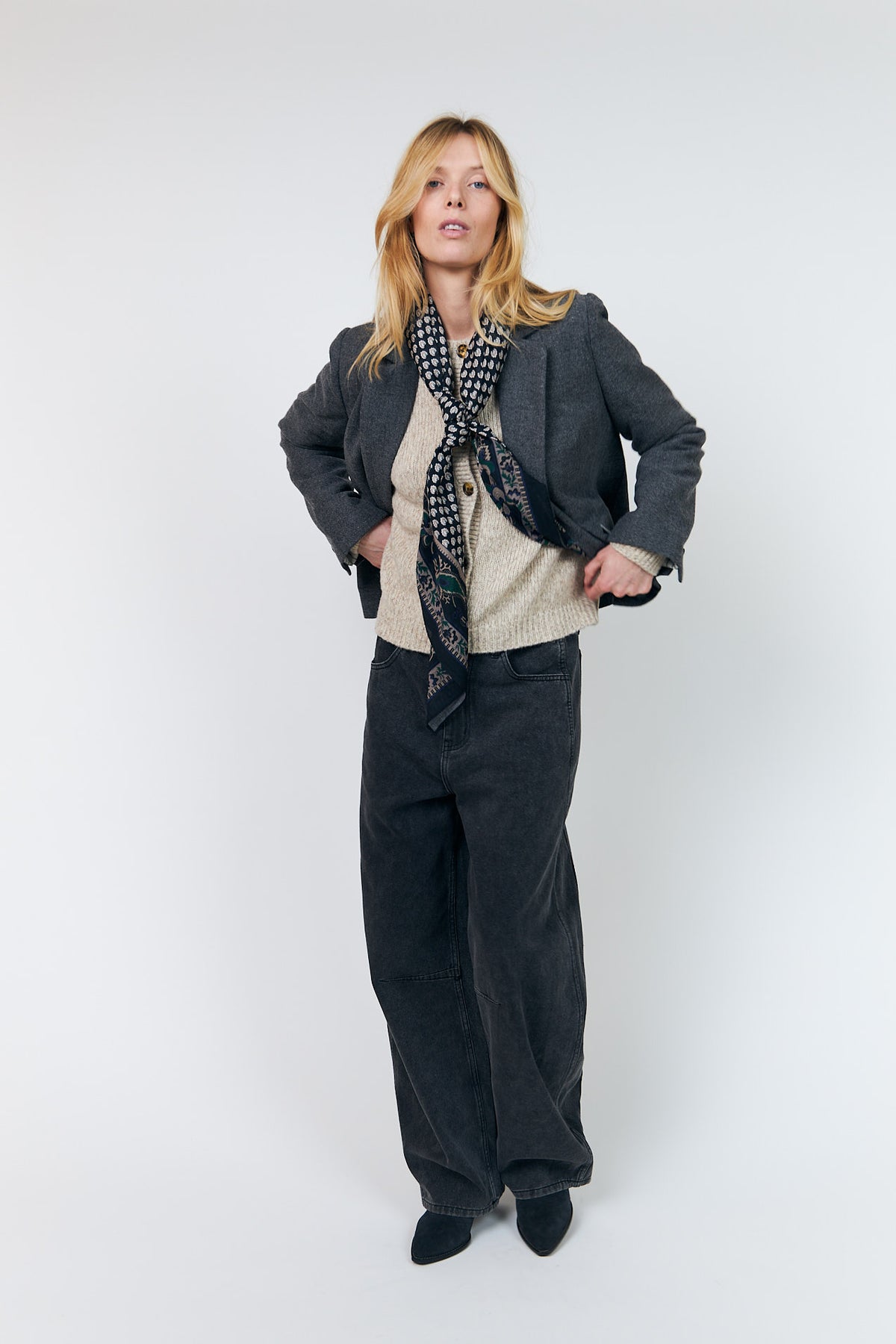 Lollys Laundry JennaLL Tørklæde stor Scarf Sort