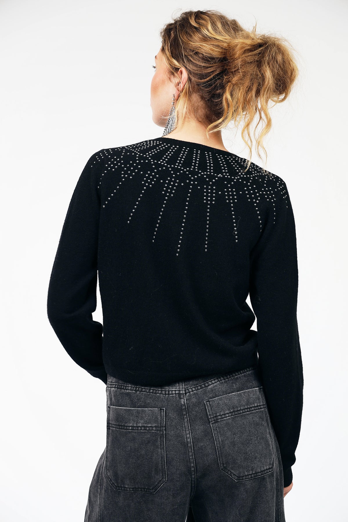 JudeLL Strikcardigan - Sort