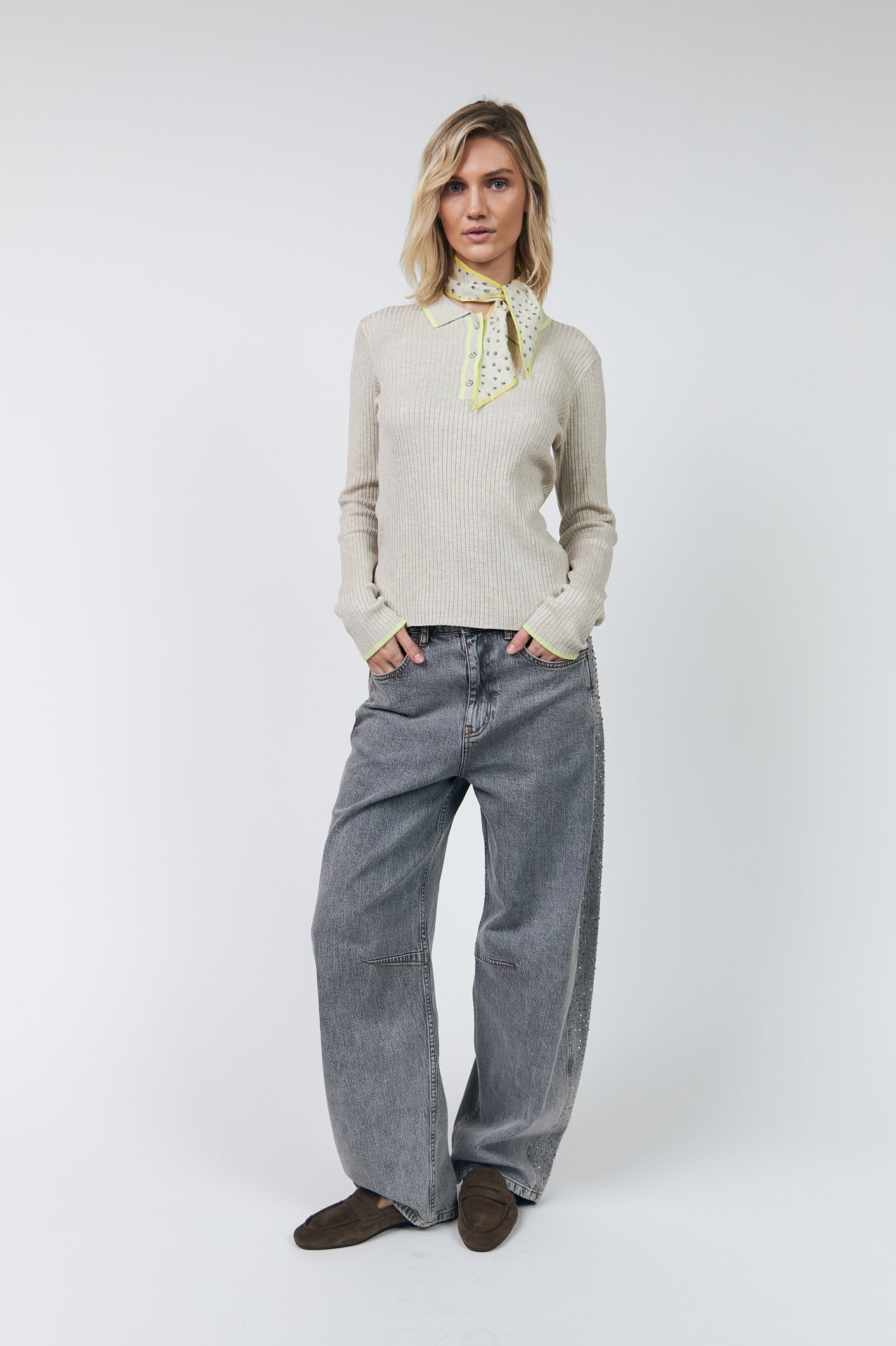 Lollys Laundry JulioLL Strik Polo Jumper 08 Beige