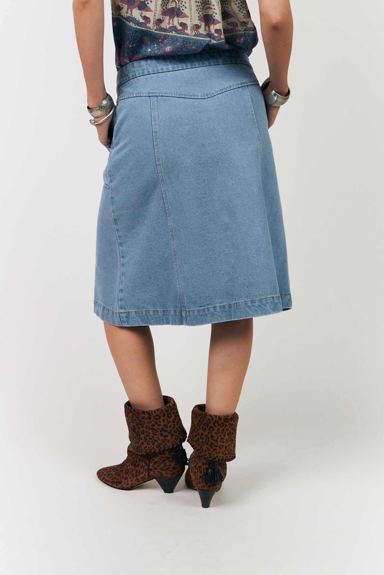KayLL midi Nederdel - Washed Denim