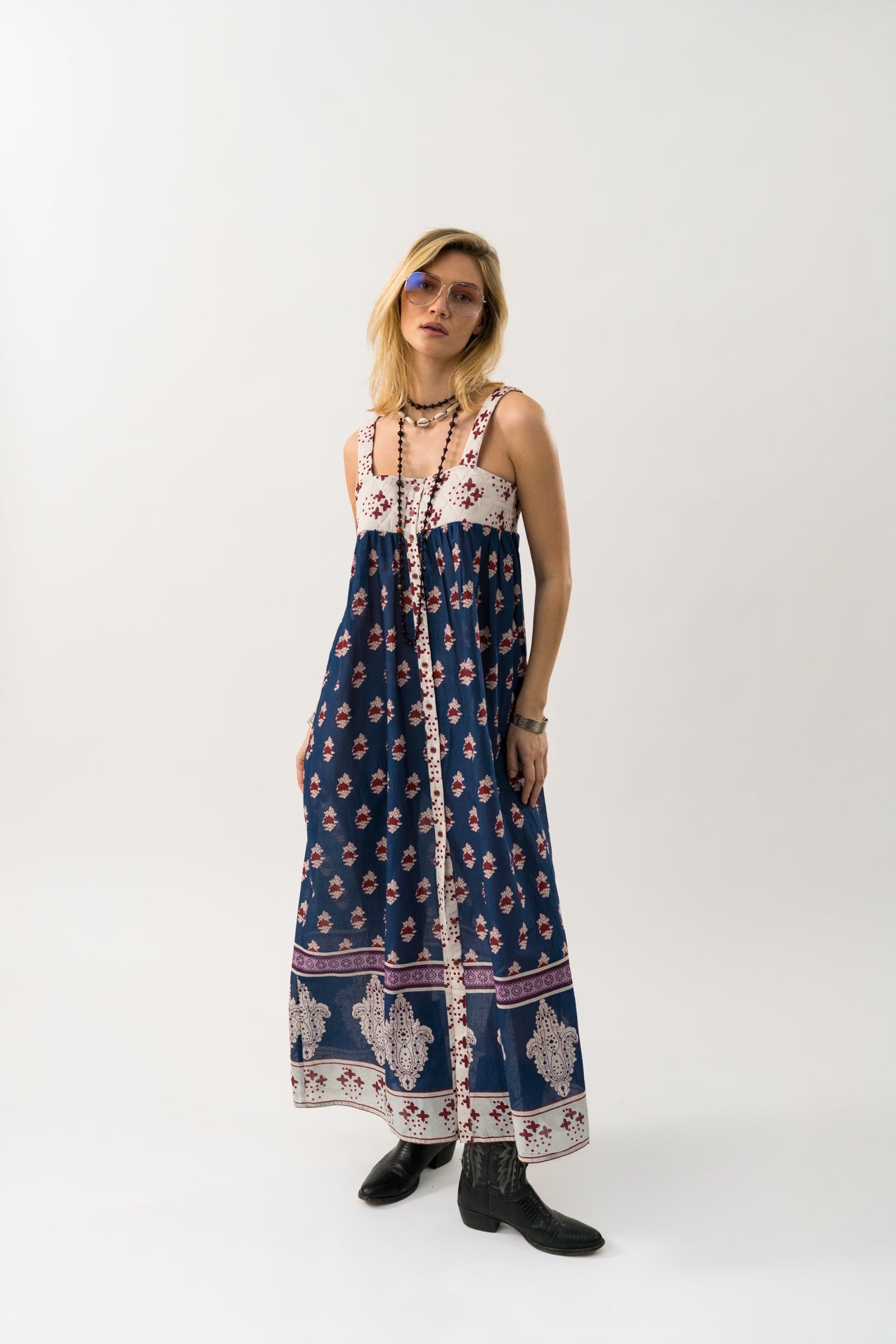KiaLL Maxi Kjole - Dark Blue