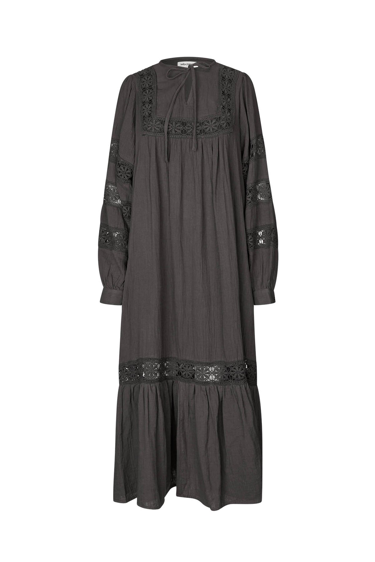 LatourLL Lace Maxi Kjole - Mørkebrun