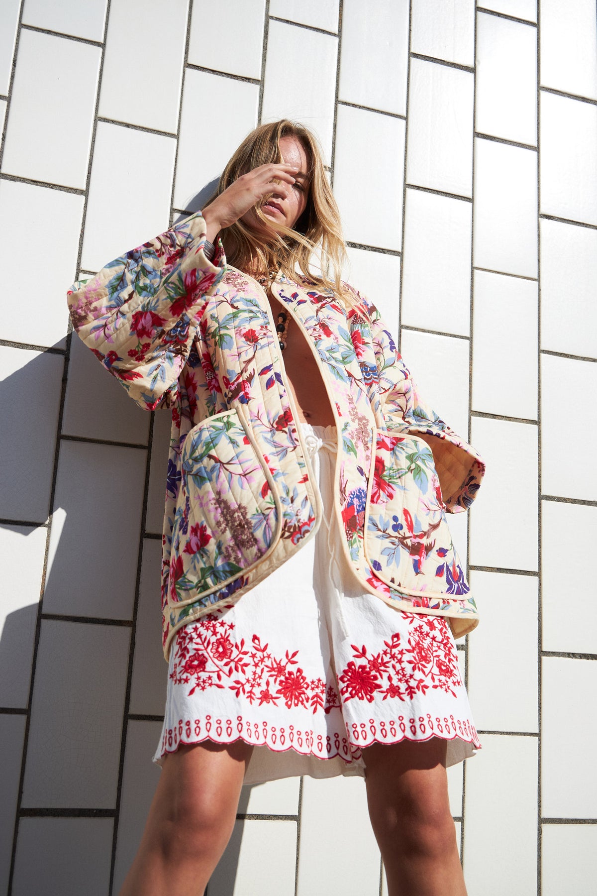 Lollys Laundry LuluLL Jakke 3/4 Kimono Blomsterprint