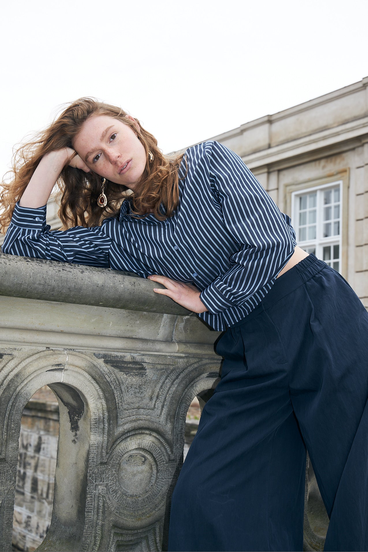 Lollys Laundry MarinaLL Cropped Skjorte Shirt Mørkeblå