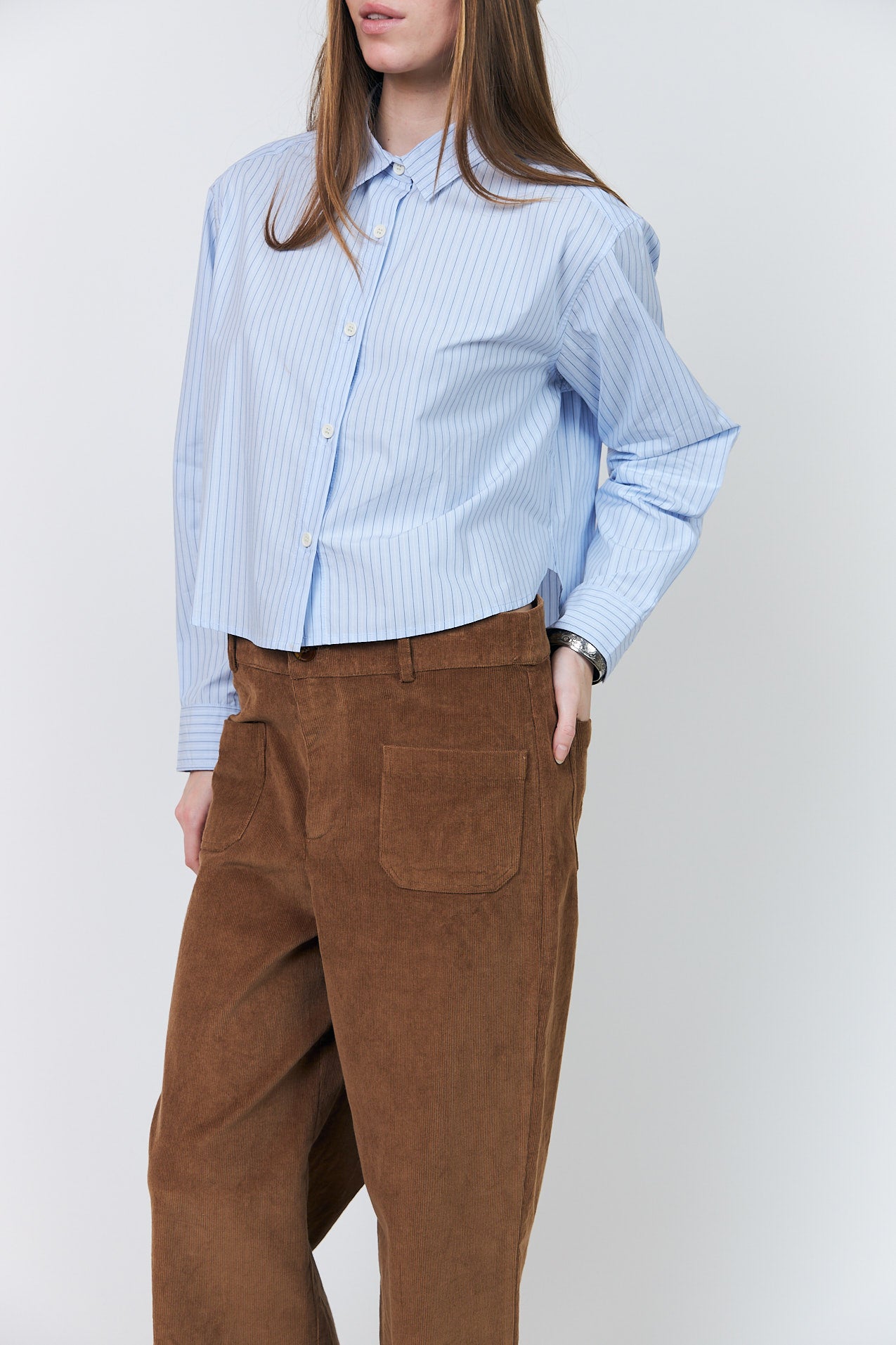Lollys Laundry MarinaLL Cropped Skjorte Shirt Lyseblå
