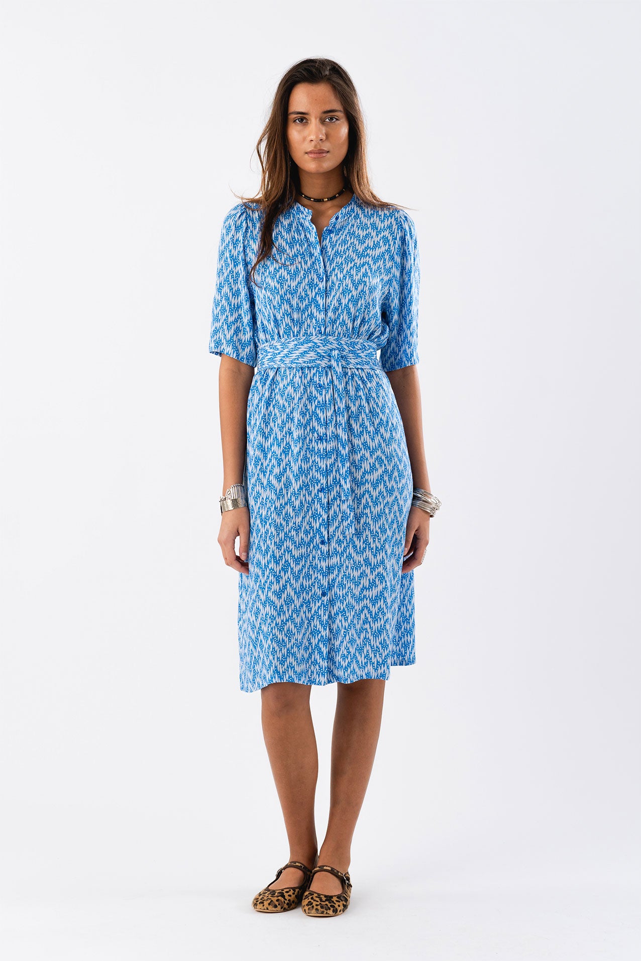MataLL Midi Dress SS - Blue