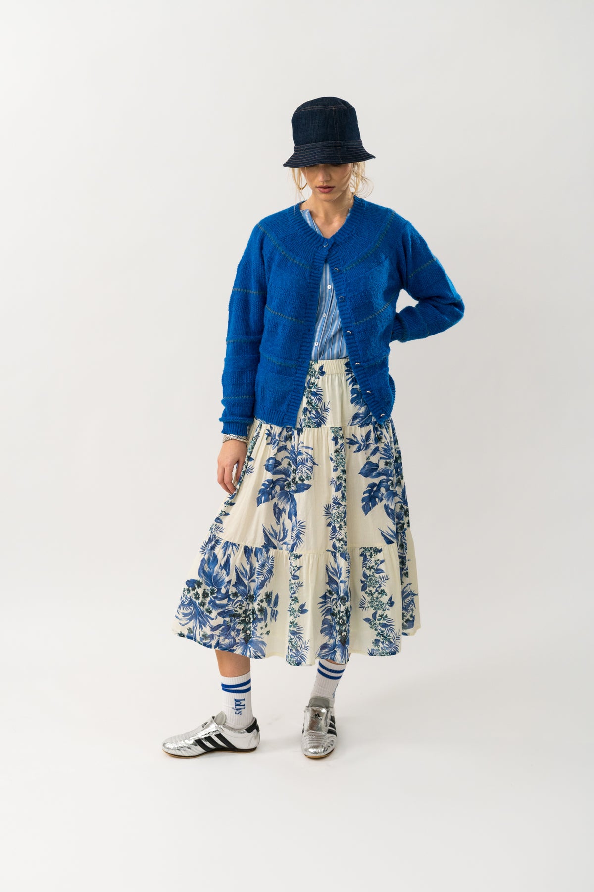 Lollys Laundry MorningLL Midi Nederdel Skirt Blå