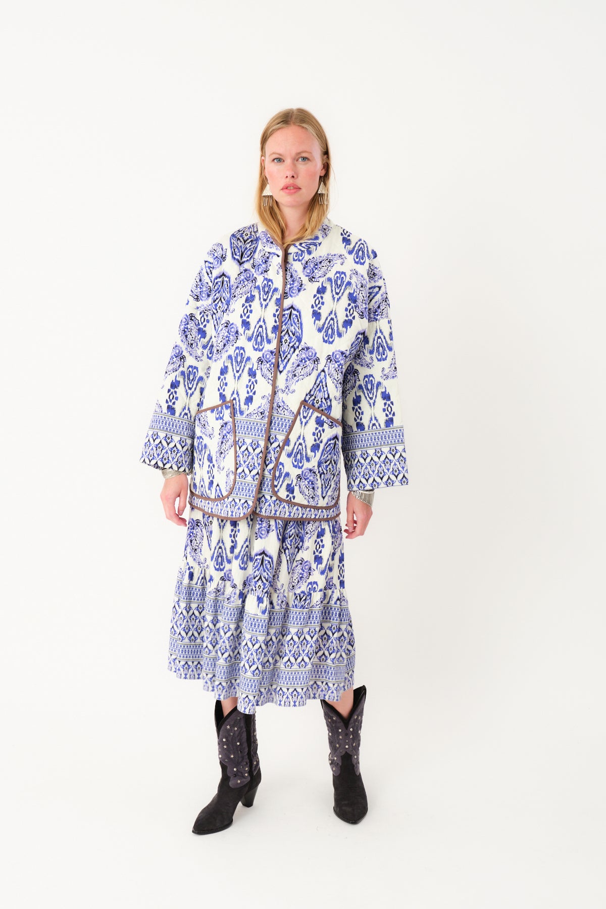 Lollys Laundry MorningLL Midi Nederdel Skirt Blå