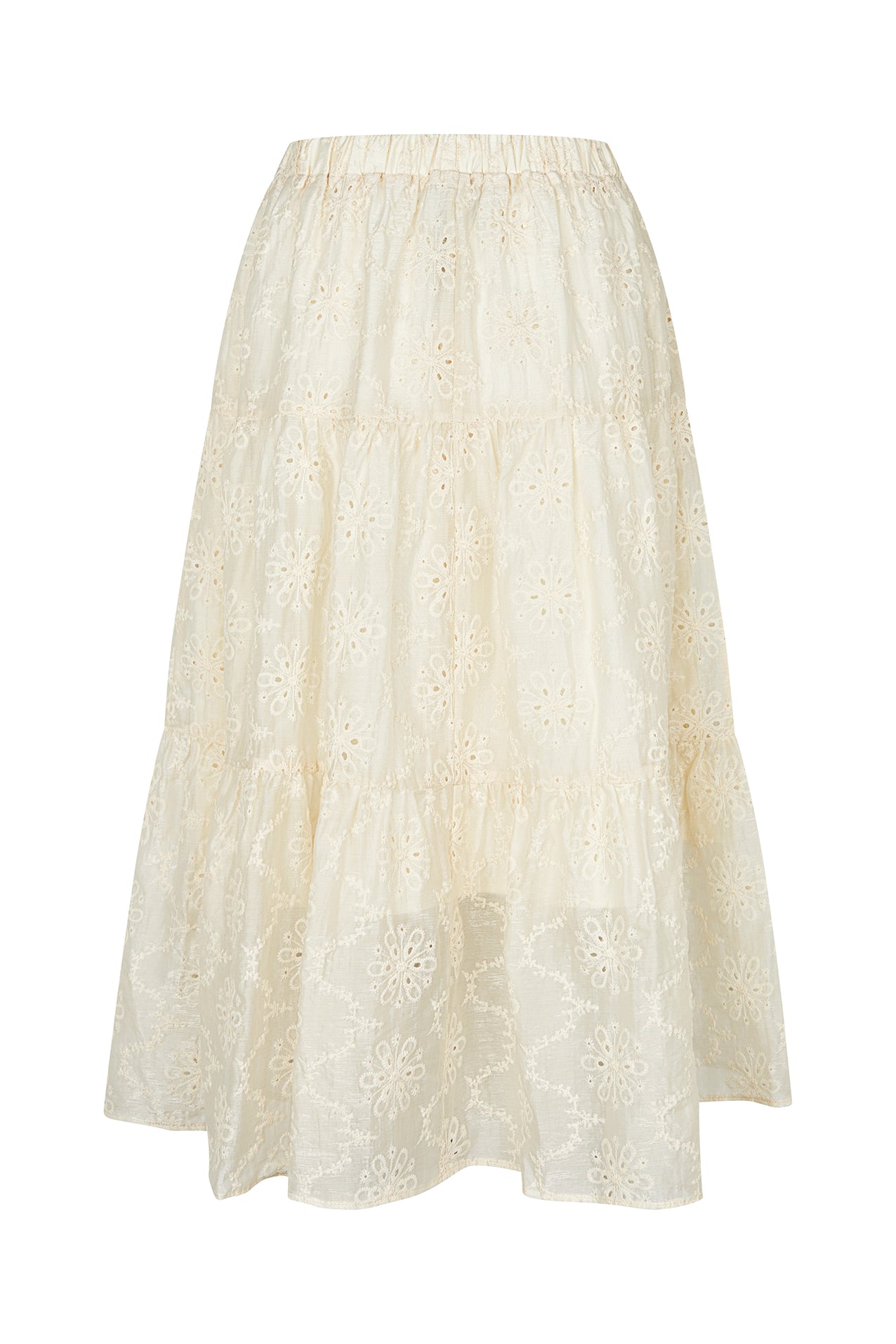 Lollys Laundry MorningLL Midi Nederdel Skirt 02 Creme