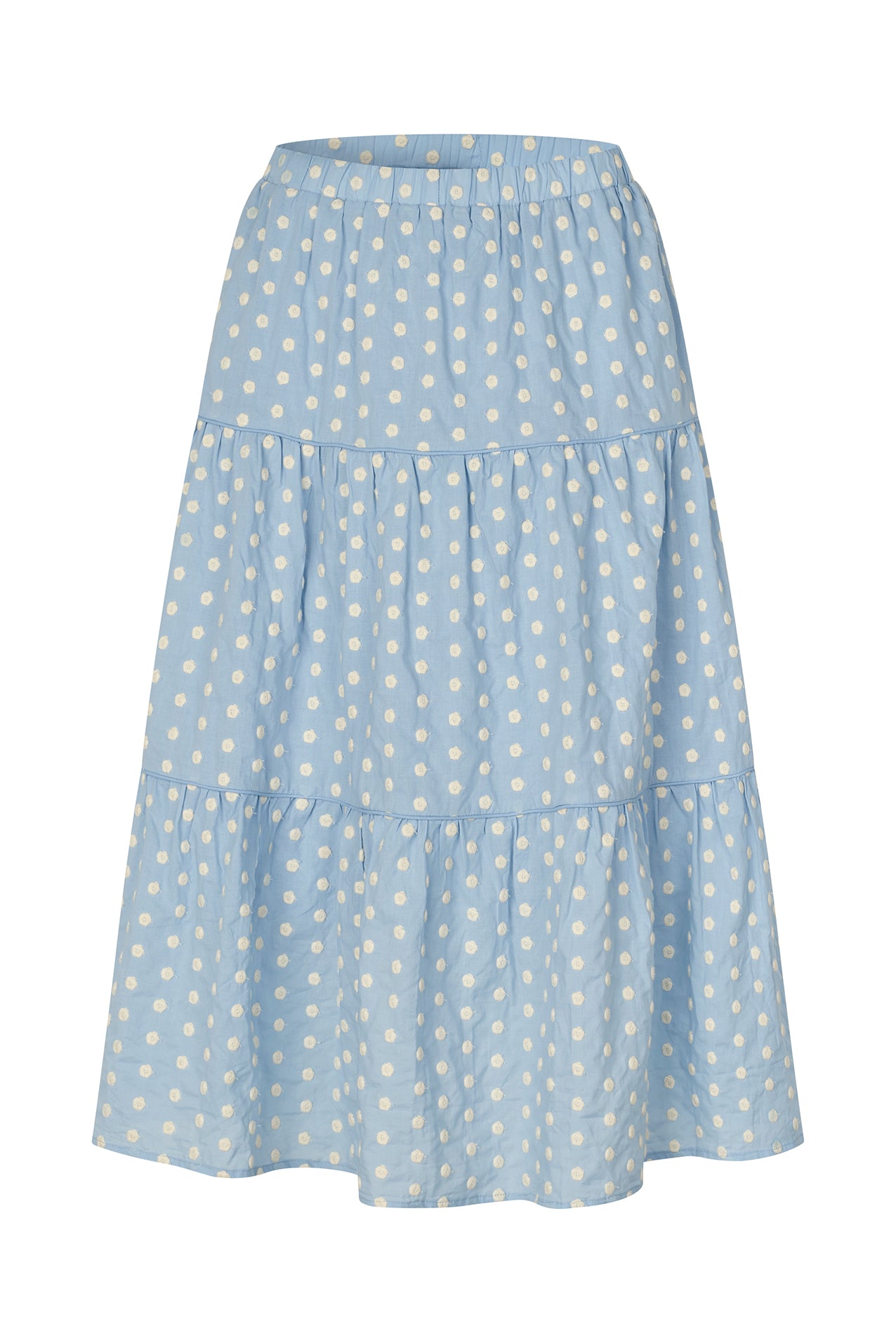Lollys Laundry MorningLL Midi Nederdel Skirt Lyseblå
